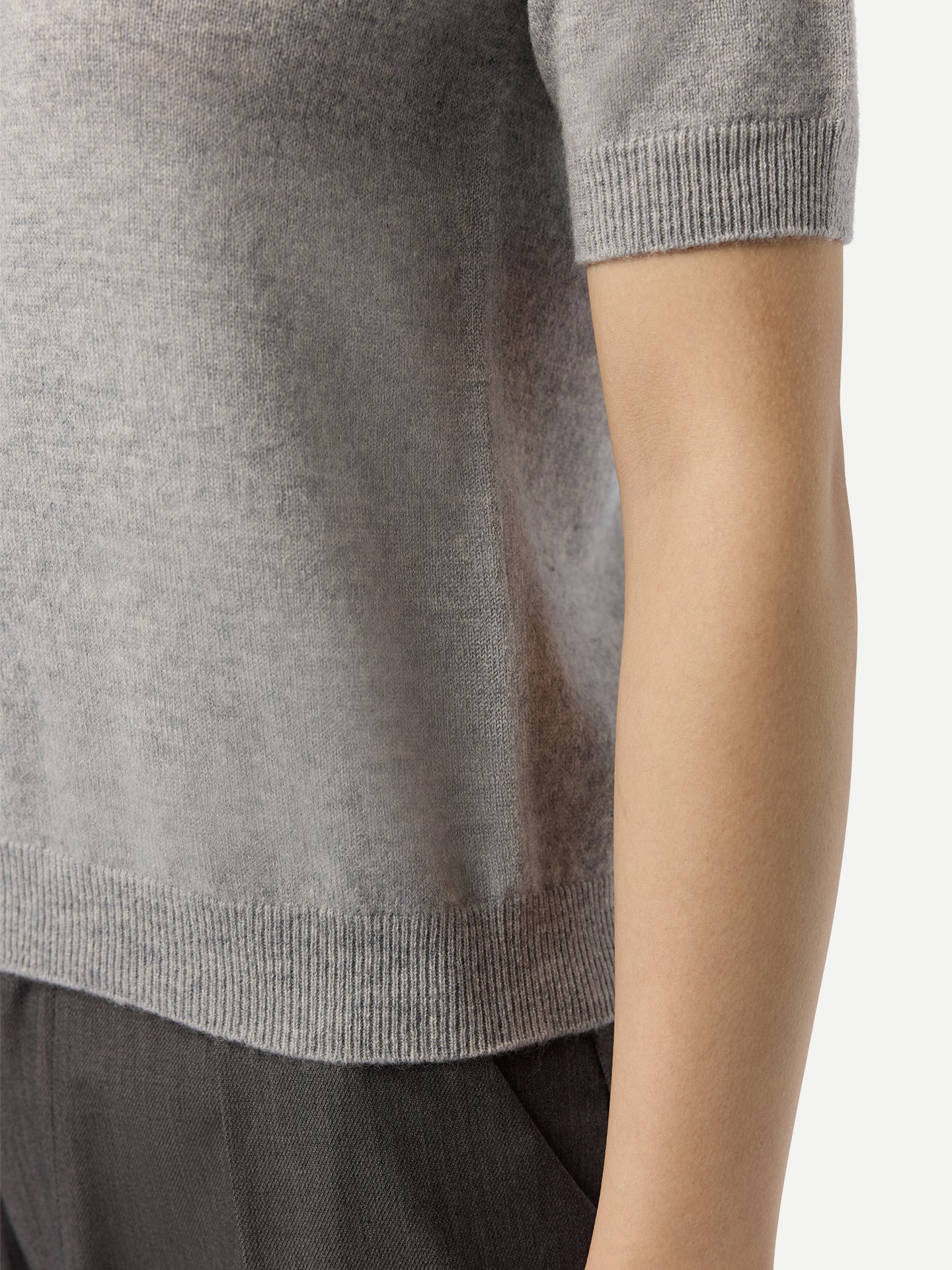 Short-Sleeve Cashmere Sweater