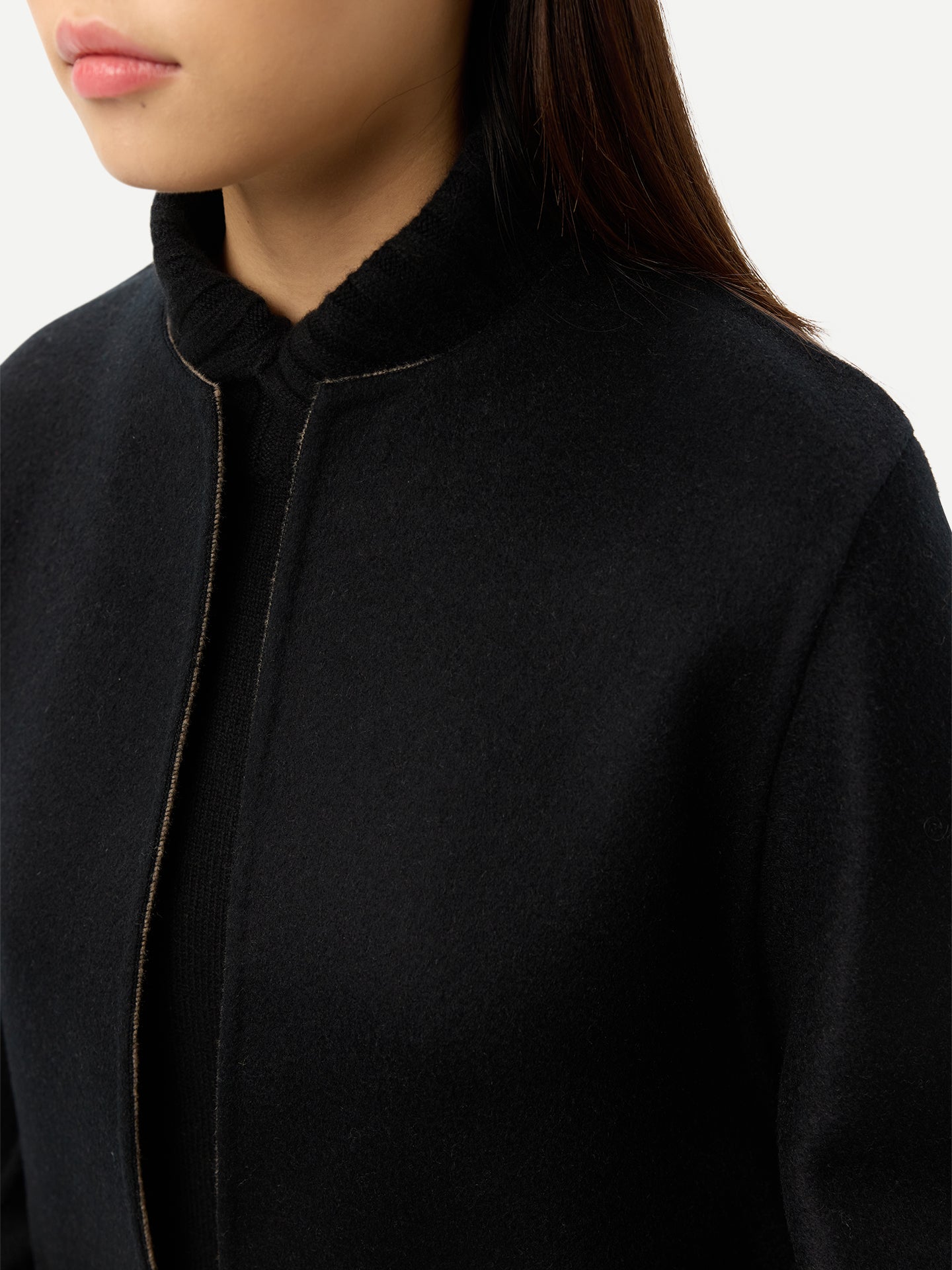 Patch Pocket Cashmere Poncho Jacket