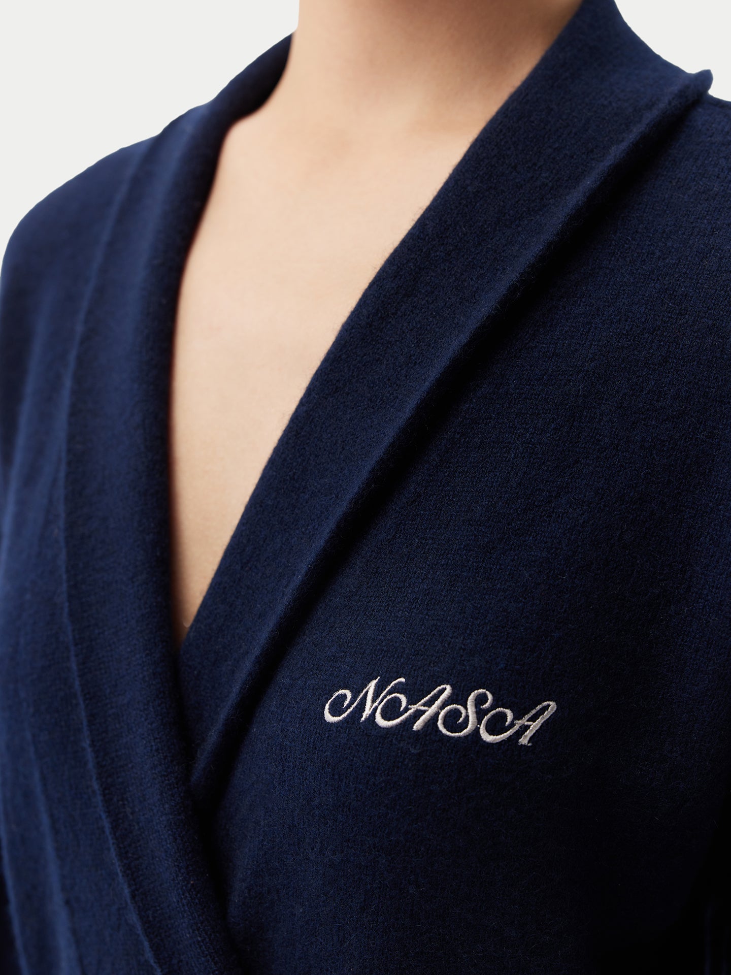 Women's Cashmere Long Robe Navy - Gobi Cashmere