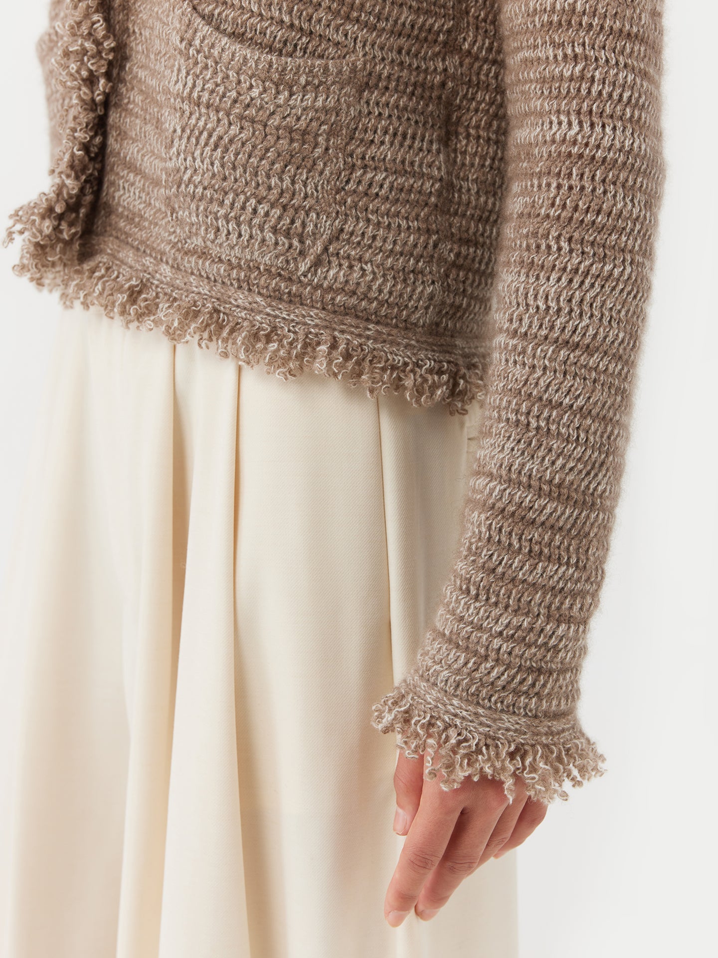 Women's Organic Colour Hook And Eye Closure Cashmere Cardigan Taupe - Gobi Cashmere