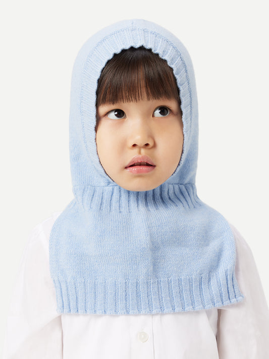 Kids Cashmere Knitted Balaclava Light Blue - Gobi Cashmere