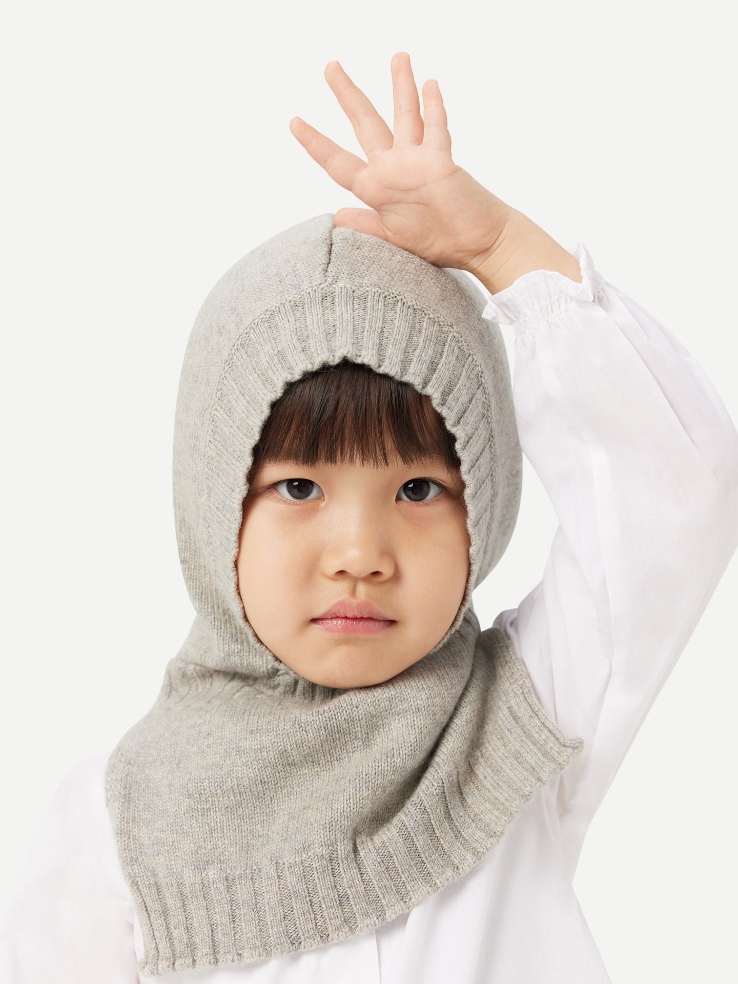 Kids Cashmere Knitted Balaclava Dawn Blue - Gobi Cashmere