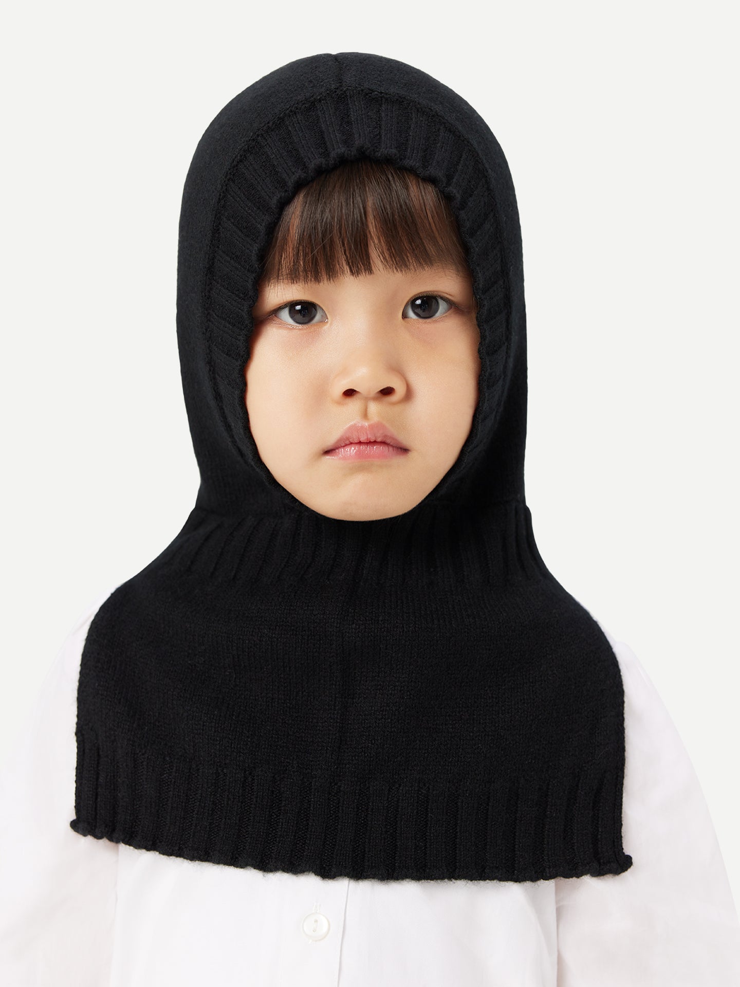 Kids Cashmere Knitted Balaclava Black - Gobi Cashmere