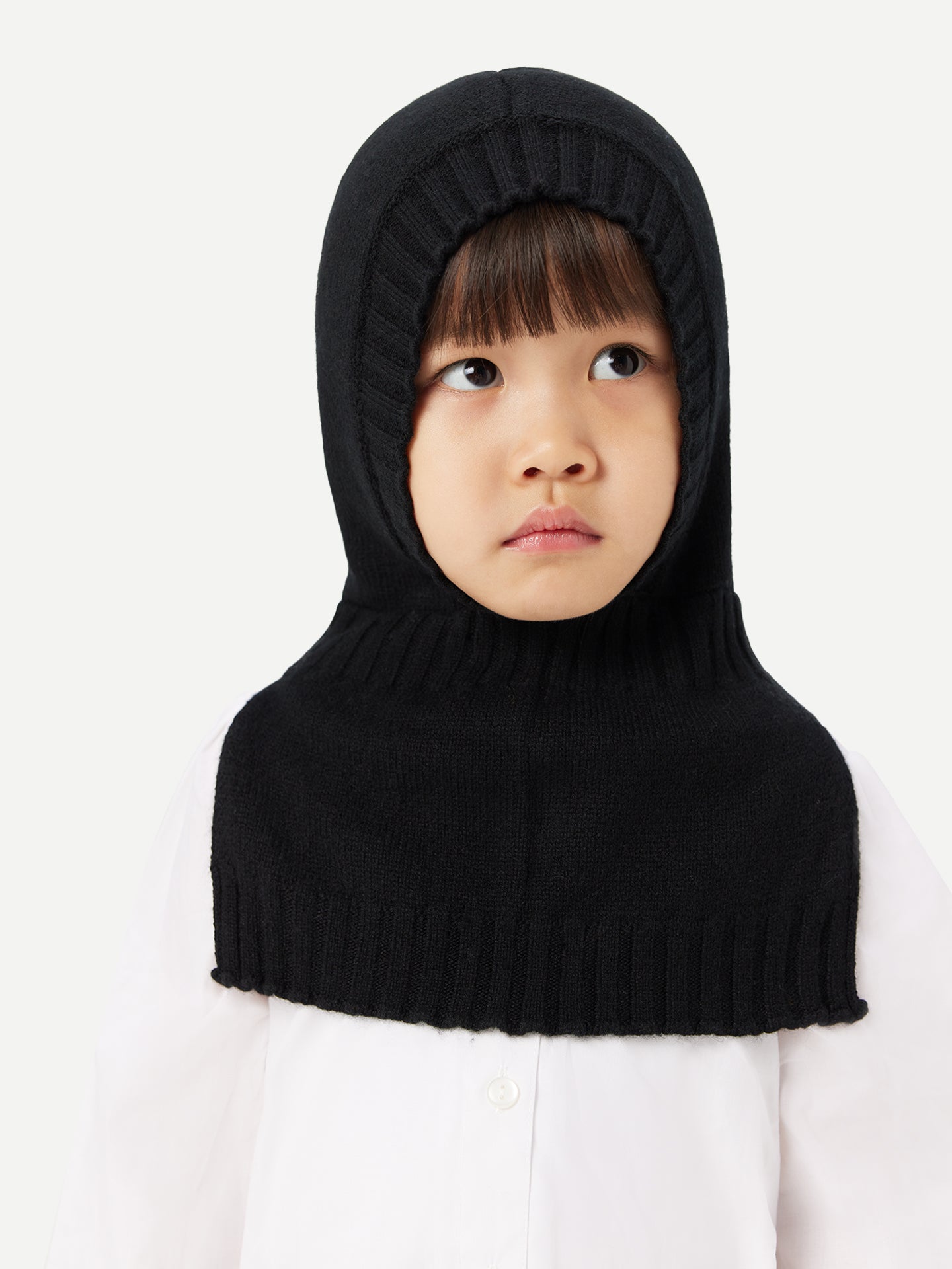 Kids Cashmere Knitted Balaclava Black - Gobi Cashmere