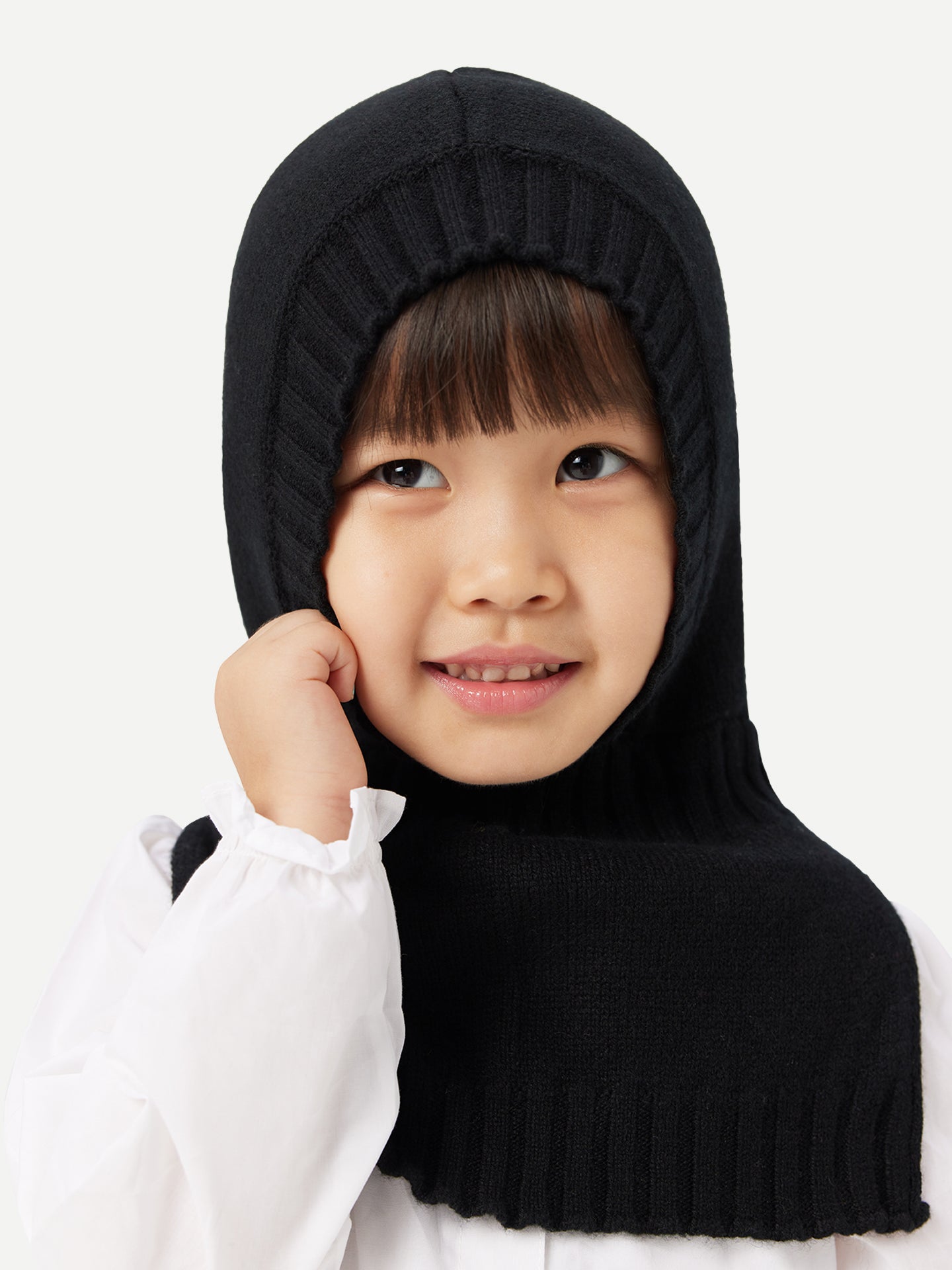 Kids Cashmere Knitted Balaclava Black - Gobi Cashmere