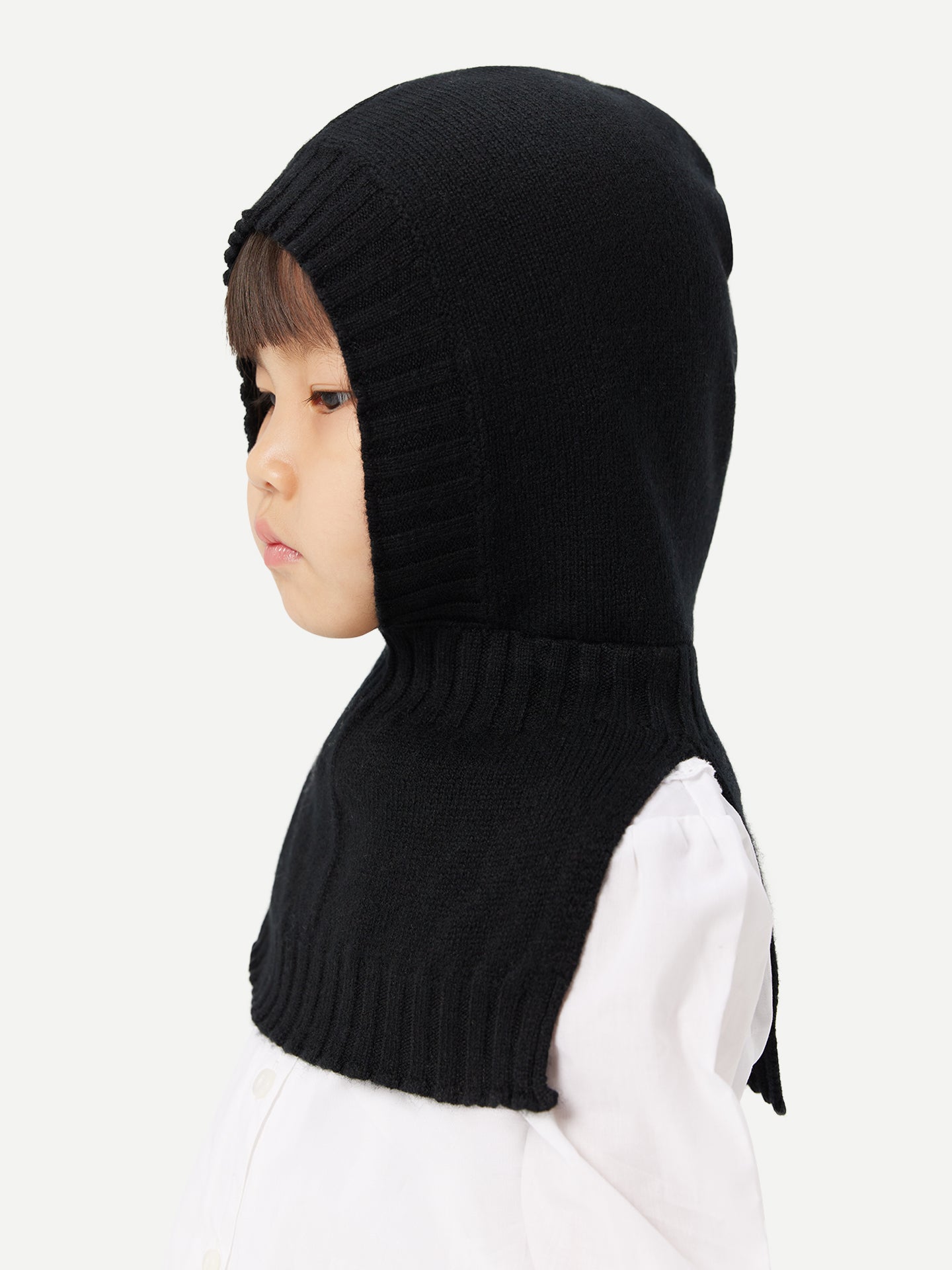 Kids Cashmere Knitted Balaclava Black - Gobi Cashmere