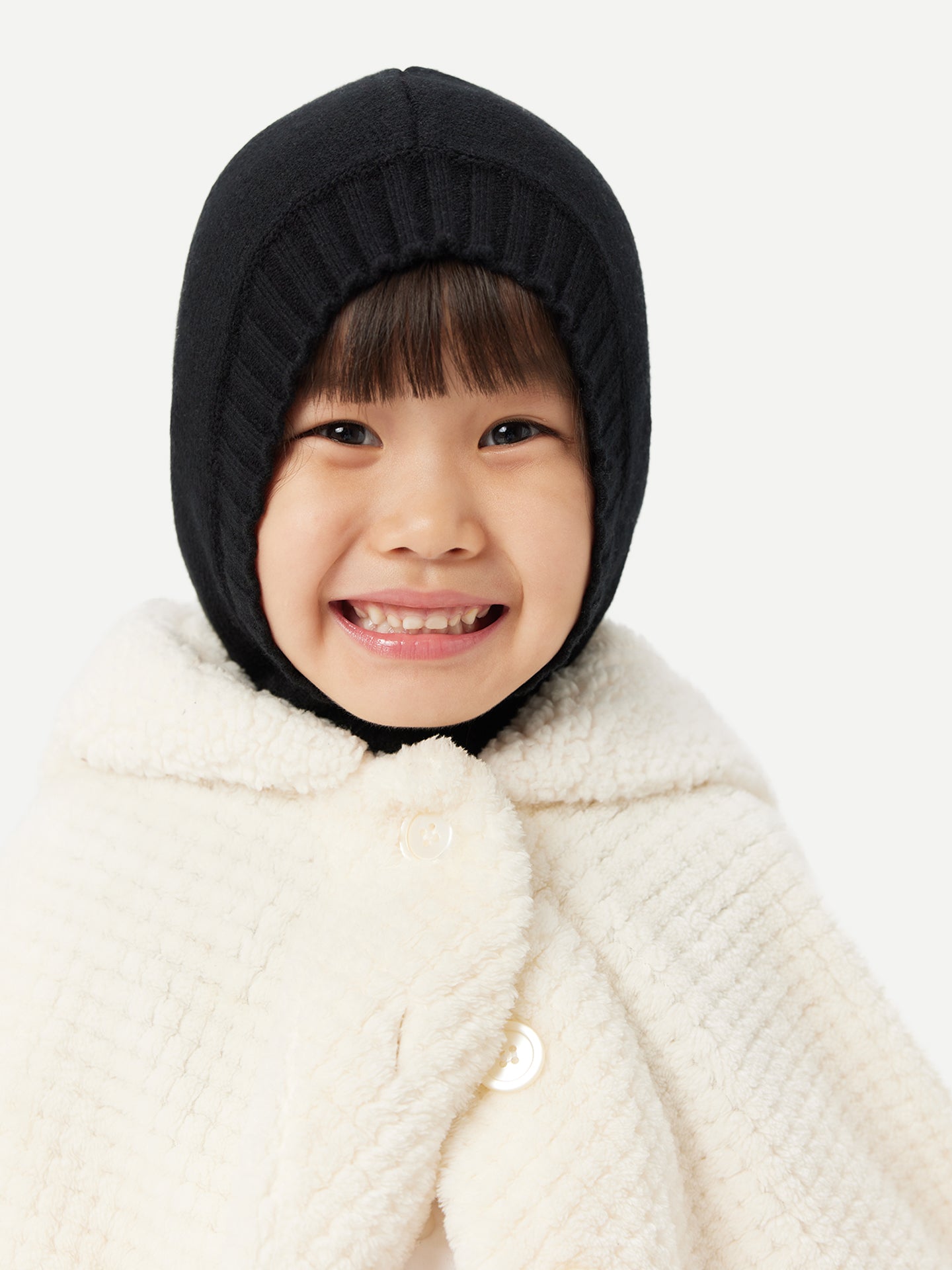 Kids Cashmere Knitted Balaclava Black - Gobi Cashmere