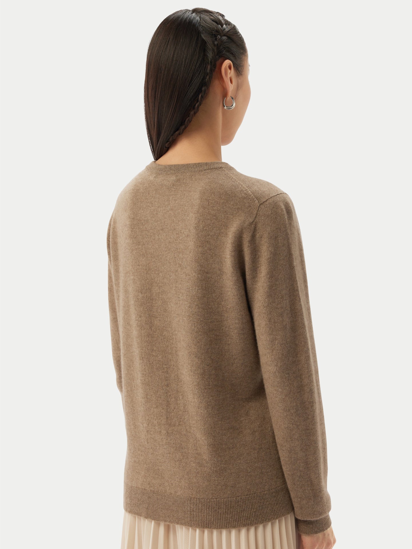 Organic Colour Cashmere Crew Neck Cardigan