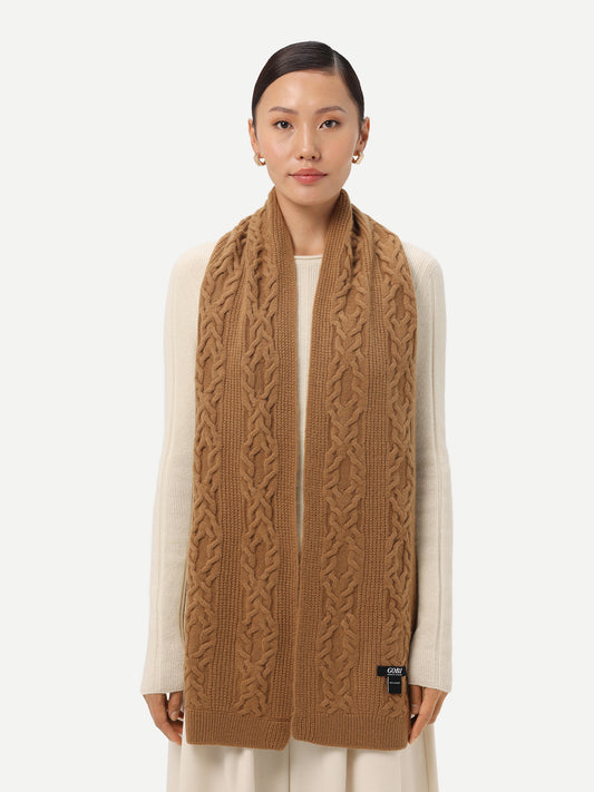 Cashmere Cable-Knit Scarf