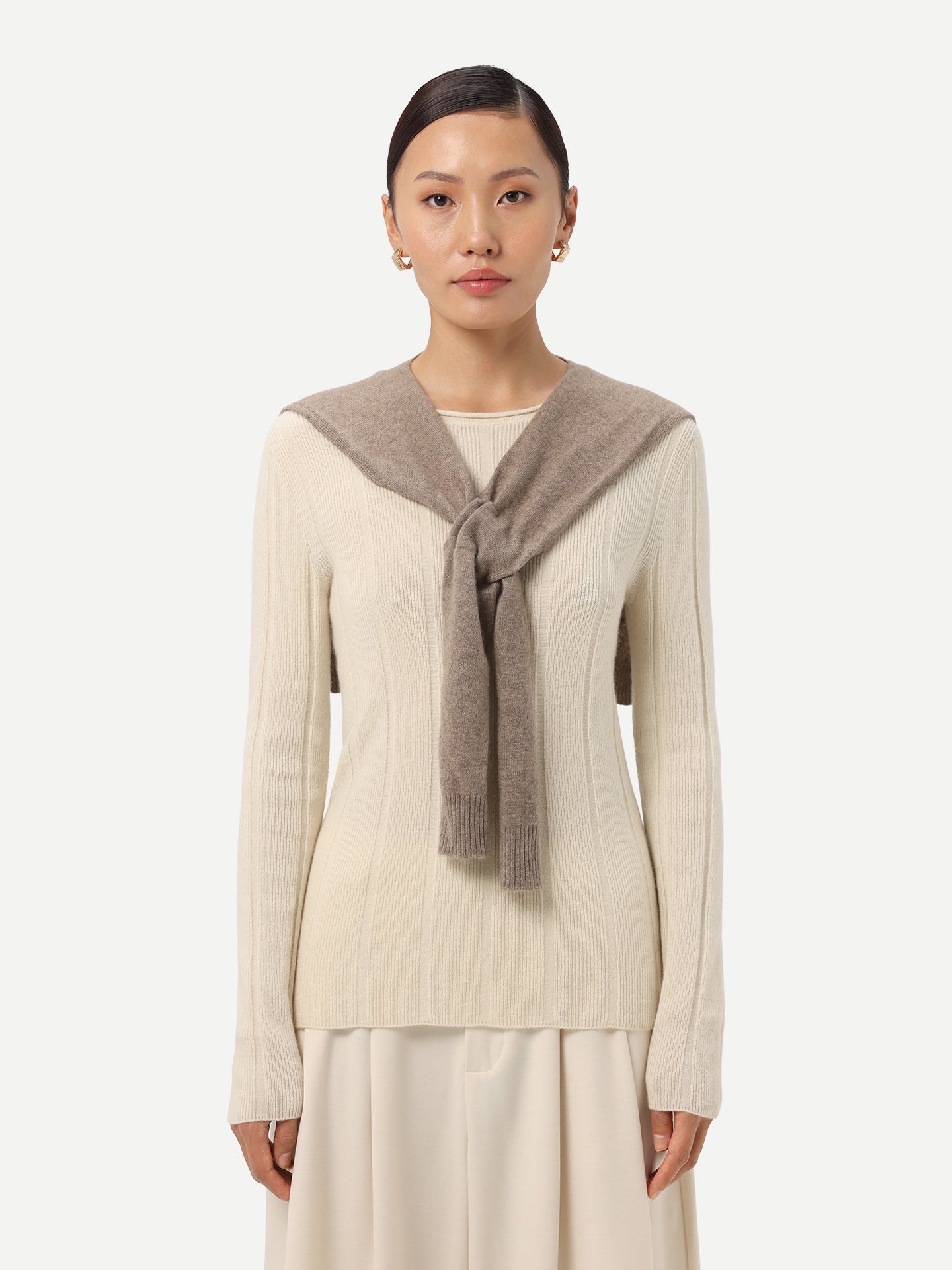 Women's Cashmere Shoulder Wrap Taupe - Gobi Cashmere