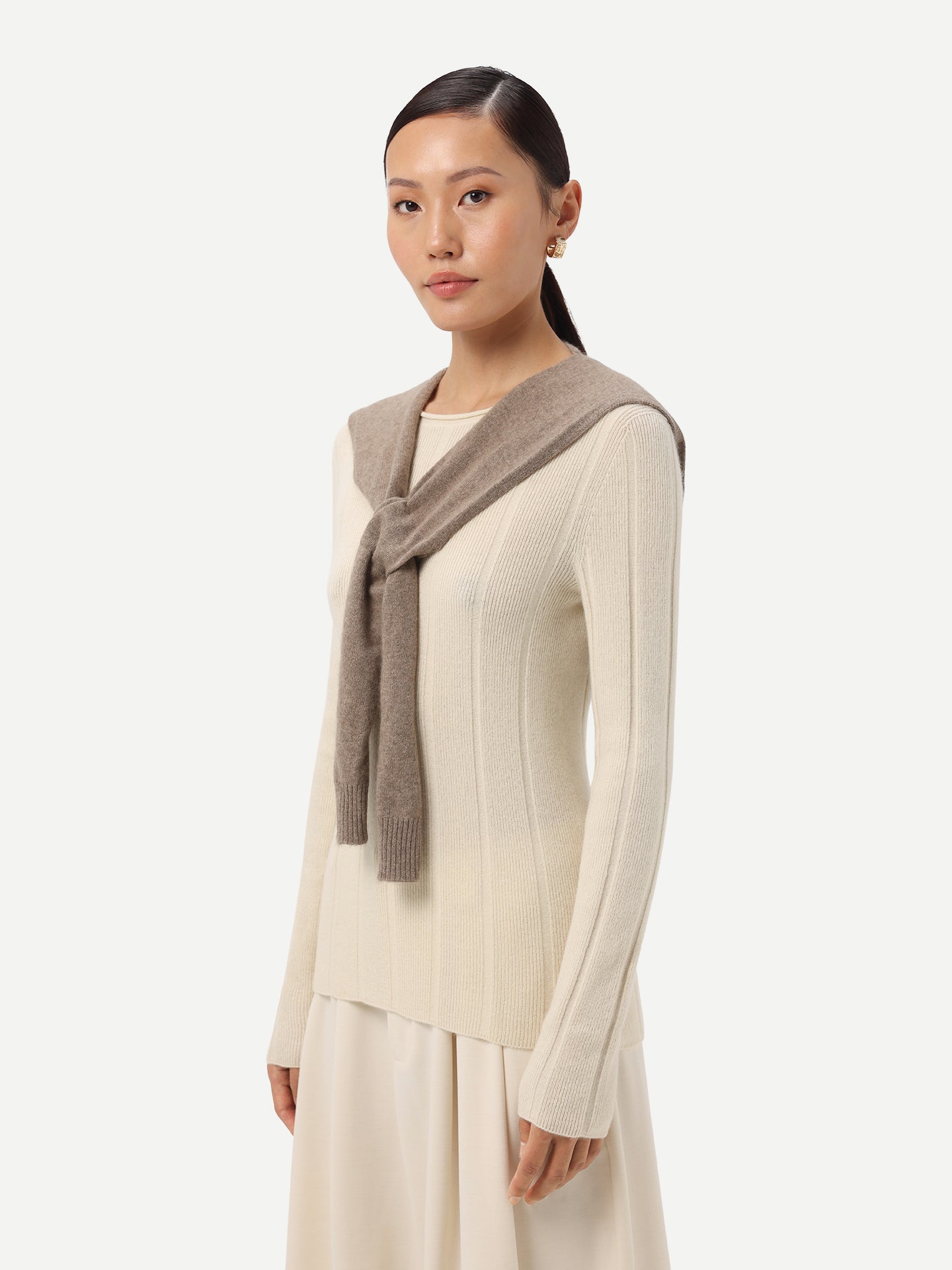 Women's Cashmere Shoulder Wrap Taupe - Gobi Cashmere