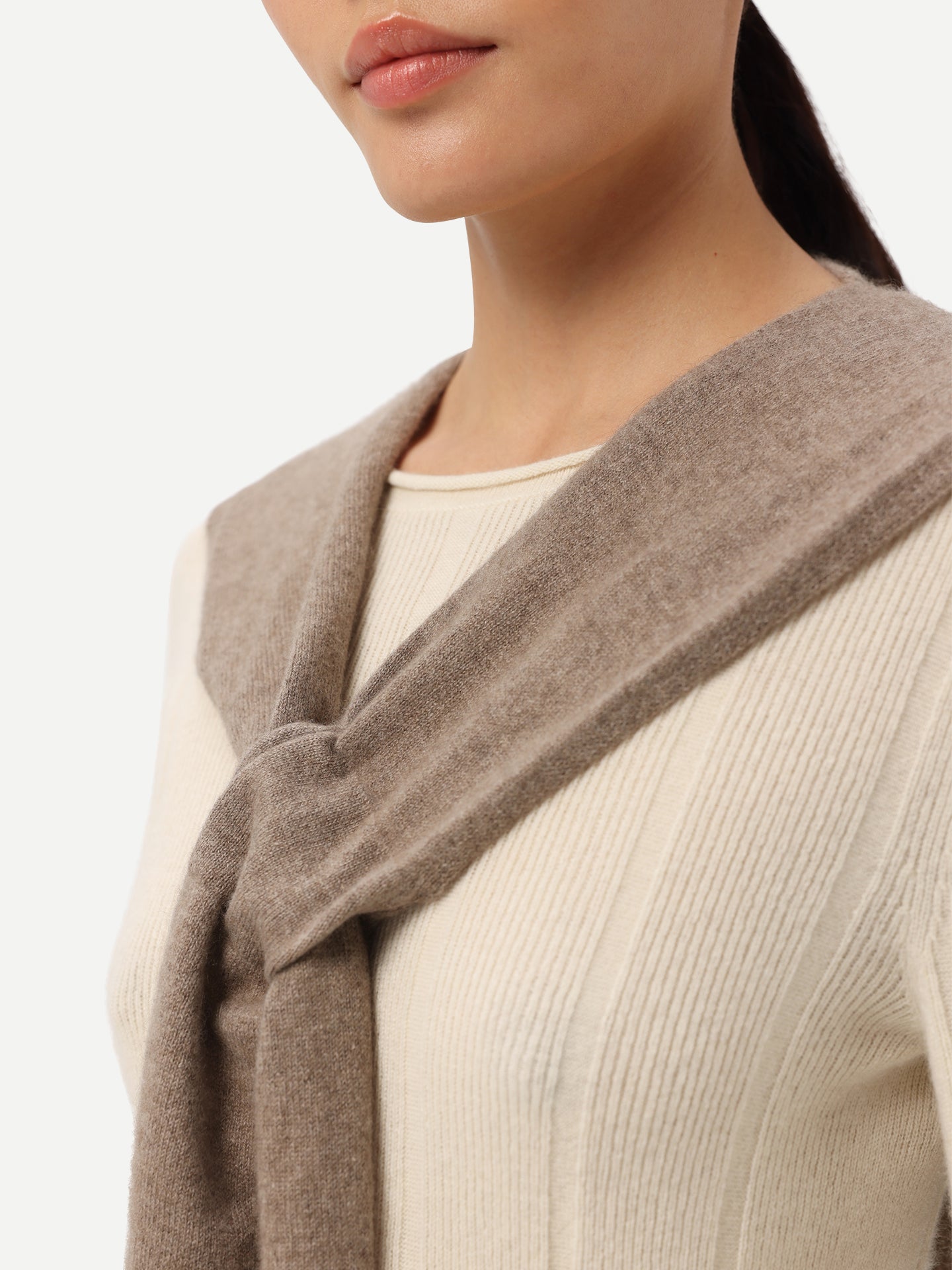 Women's Cashmere Shoulder Wrap Taupe - Gobi Cashmere