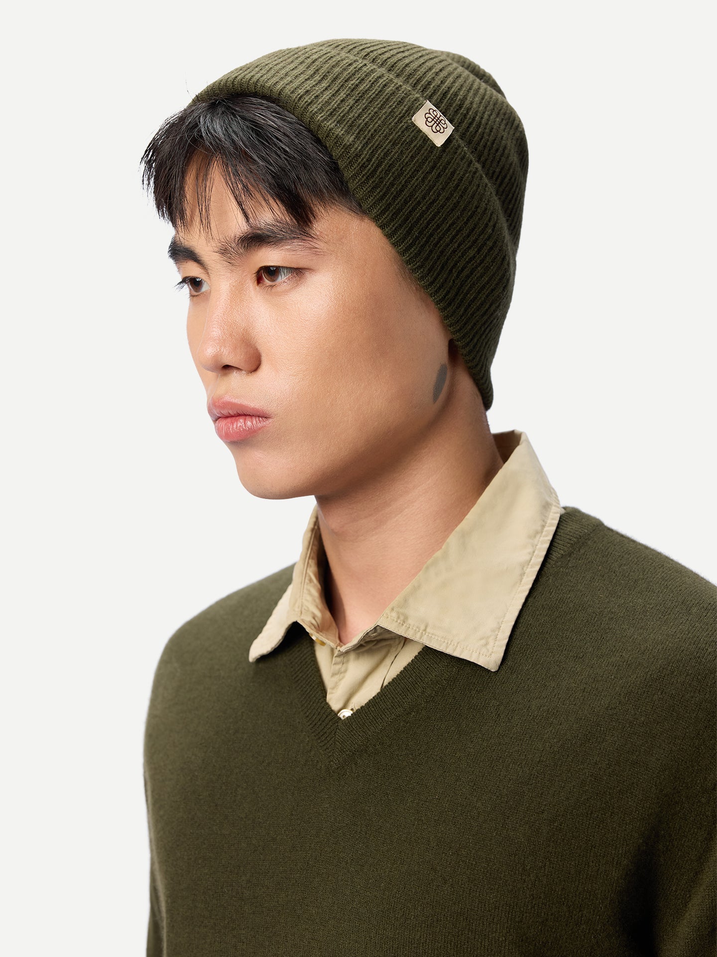 Cashmere Rib Knit Beanie