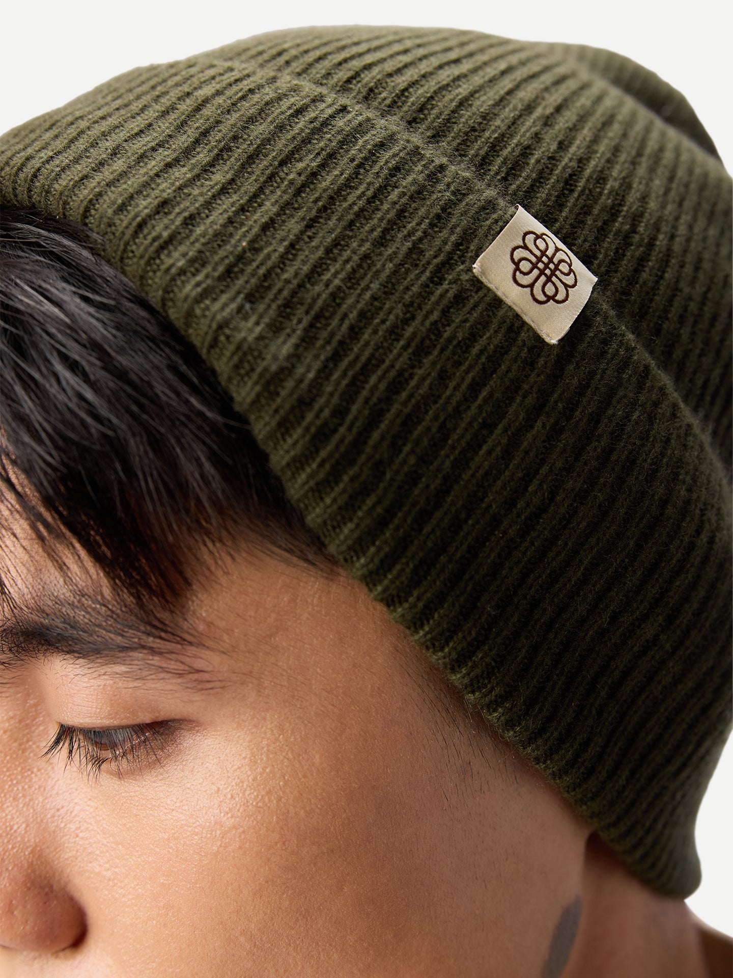 Cashmere Rib Knit Beanie