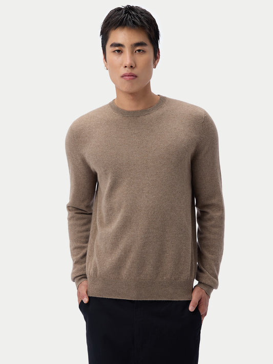 Základní kašmírový svetr s kulatým výstřihem