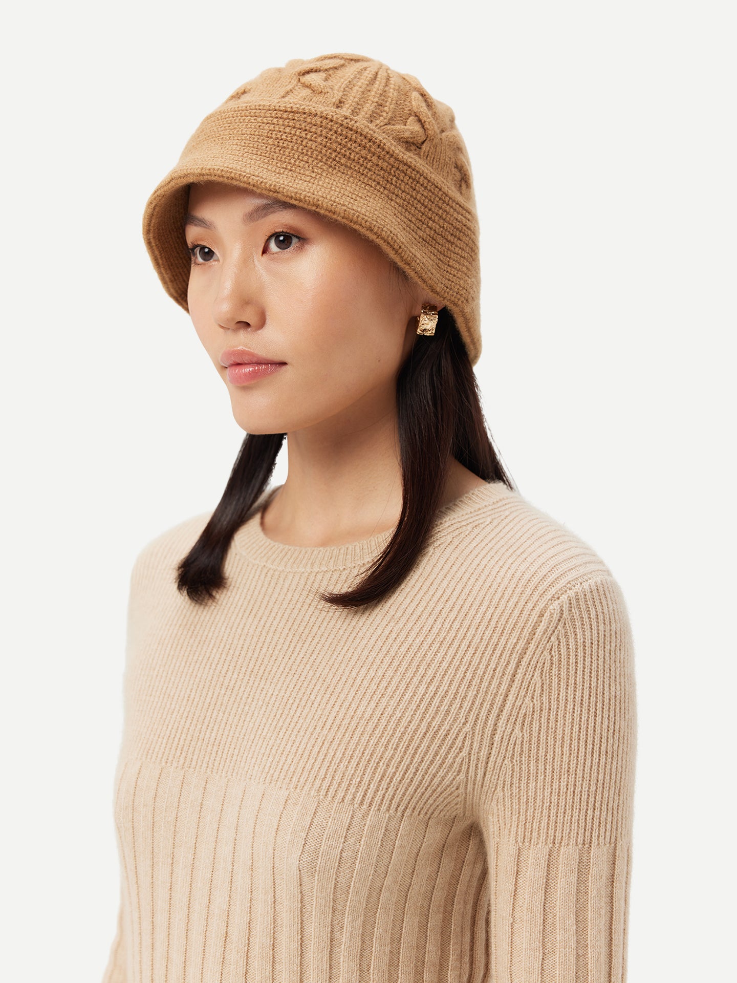 Women's Cashmere Bucket Hat Almond - Gobi Cashmere