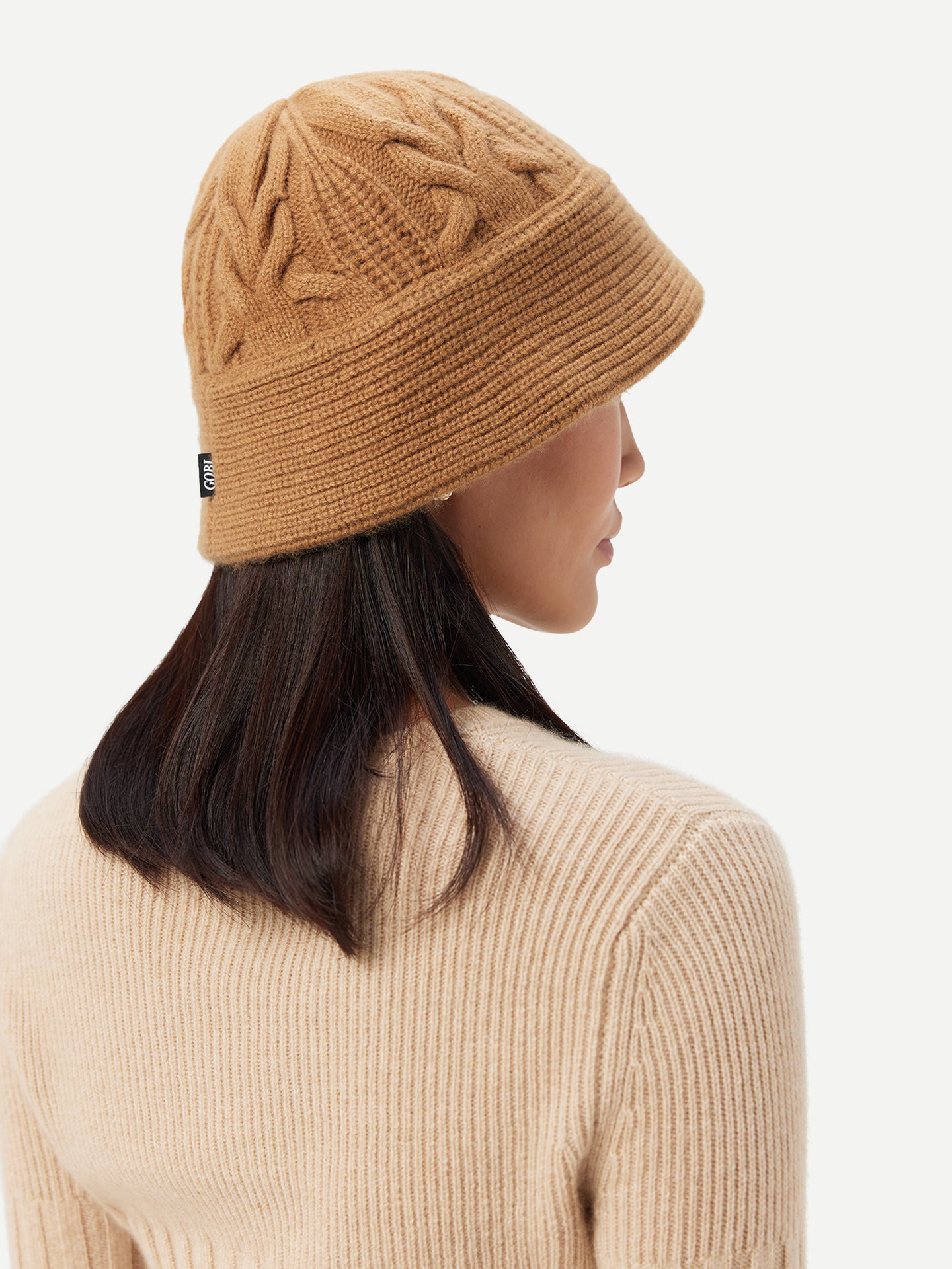 Women's Cashmere Bucket Hat Almond - Gobi Cashmere