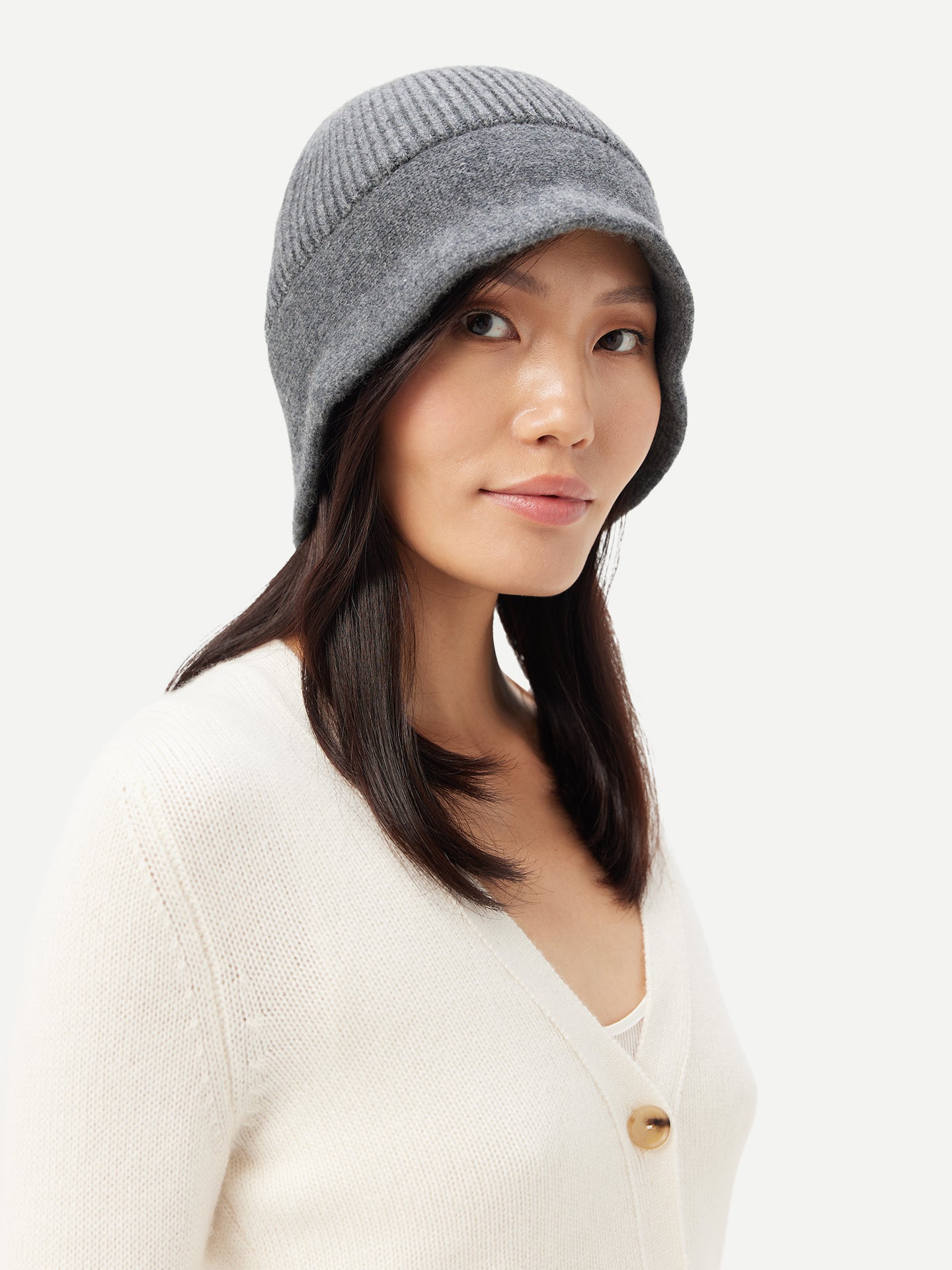 Women's Wide-Brim Cashmere Hat Plum Kitten - Gobi Cashmere