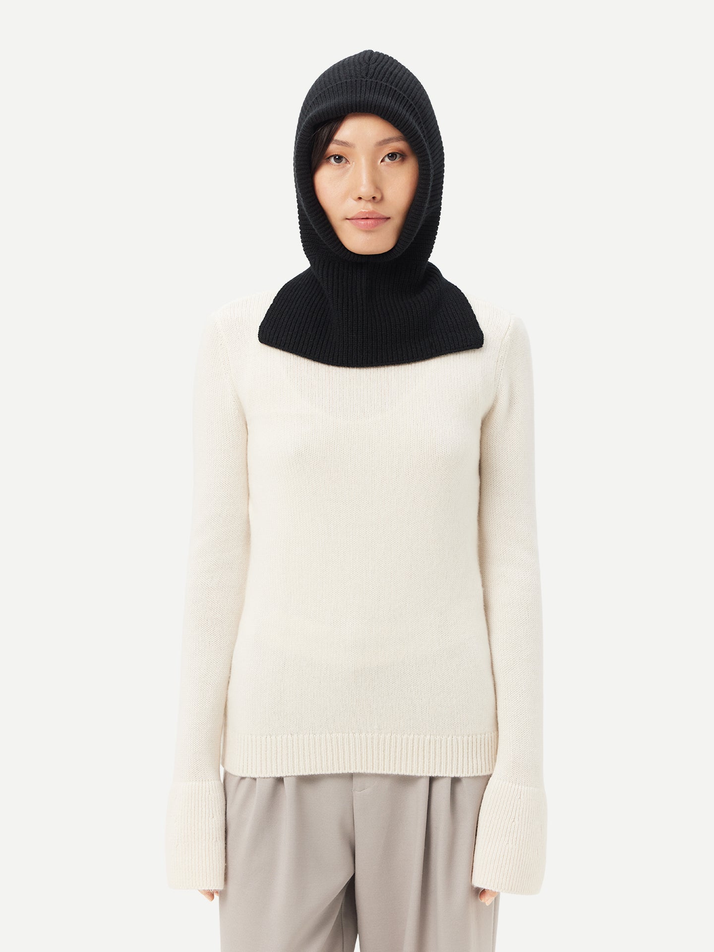 Women's Cashmere Hood Black - Gobi Cashmere