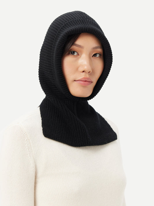 Women's Cashmere Hood Black - Gobi Cashmere