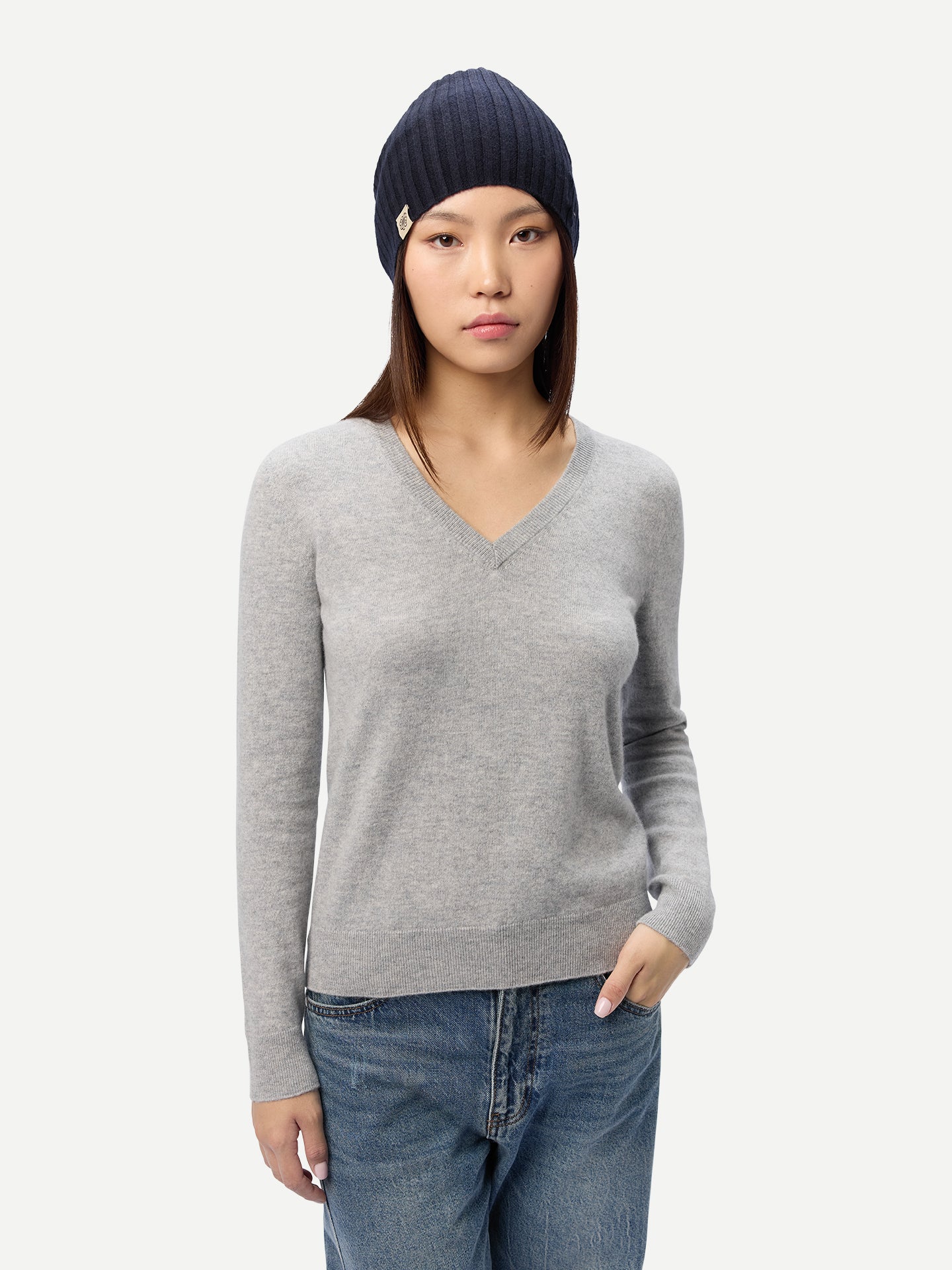 Cashmere Rib Knit Hat