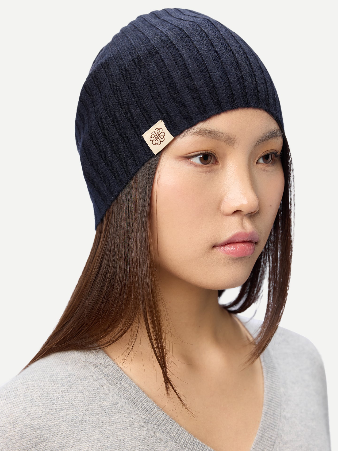 Cashmere Rib Knit Hat