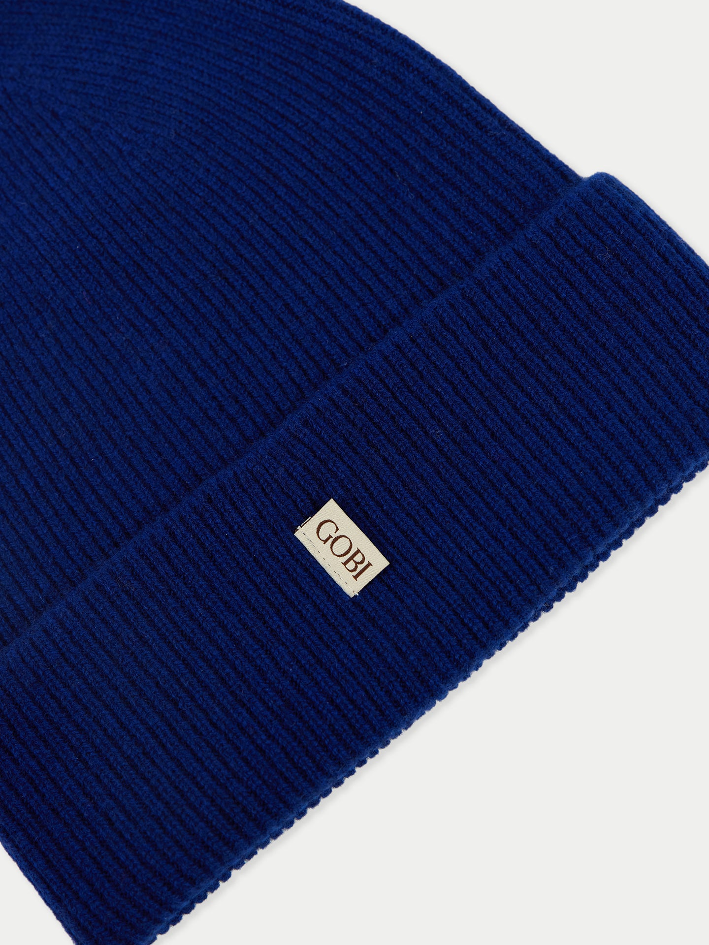 Women's Cashmere Rib Knit Beanie Navy - GOBI Cashmere