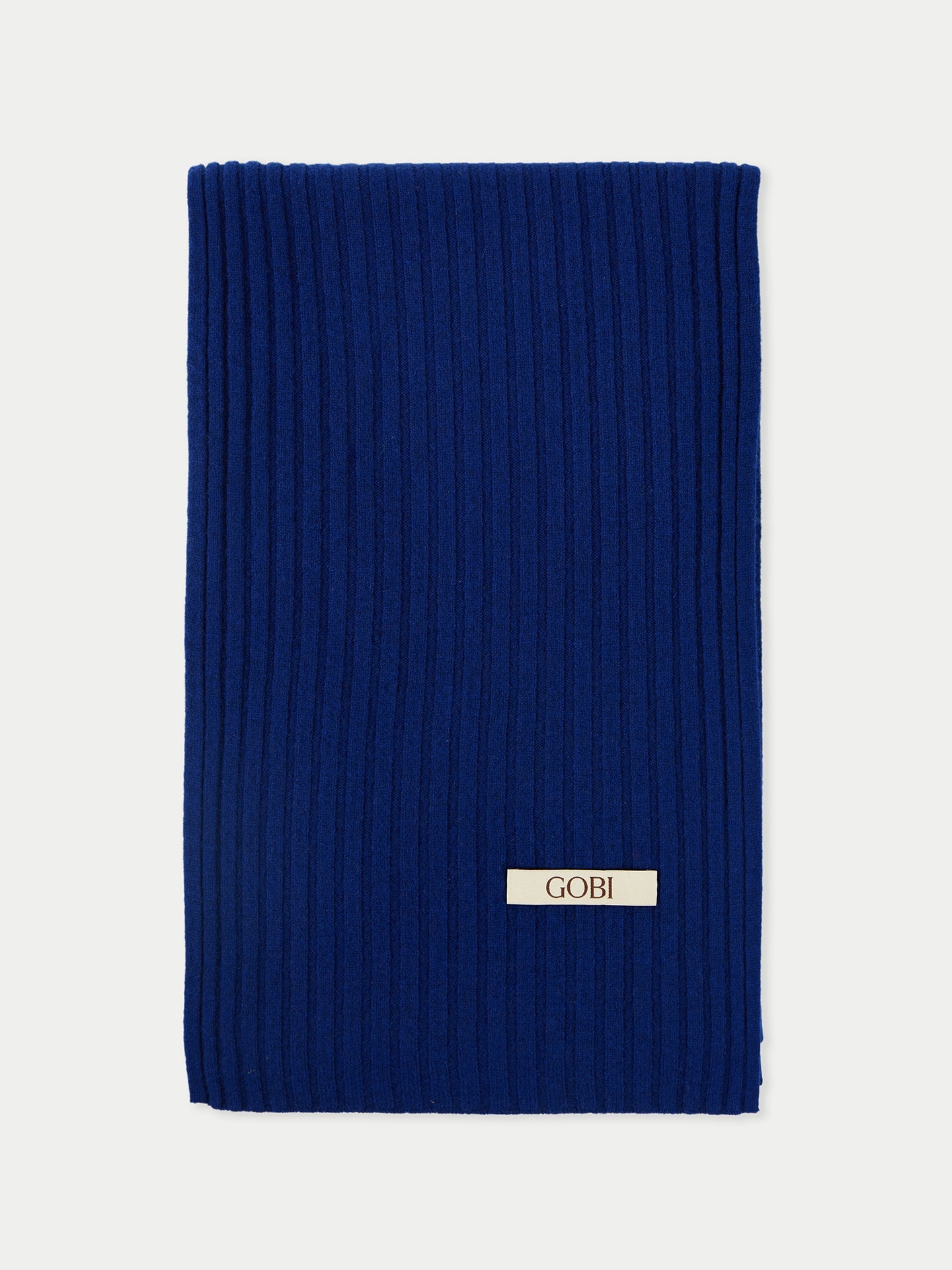 Unisex Cashmere Rib Knit Scarf Deep Cobalt - Gobi Cashmere 