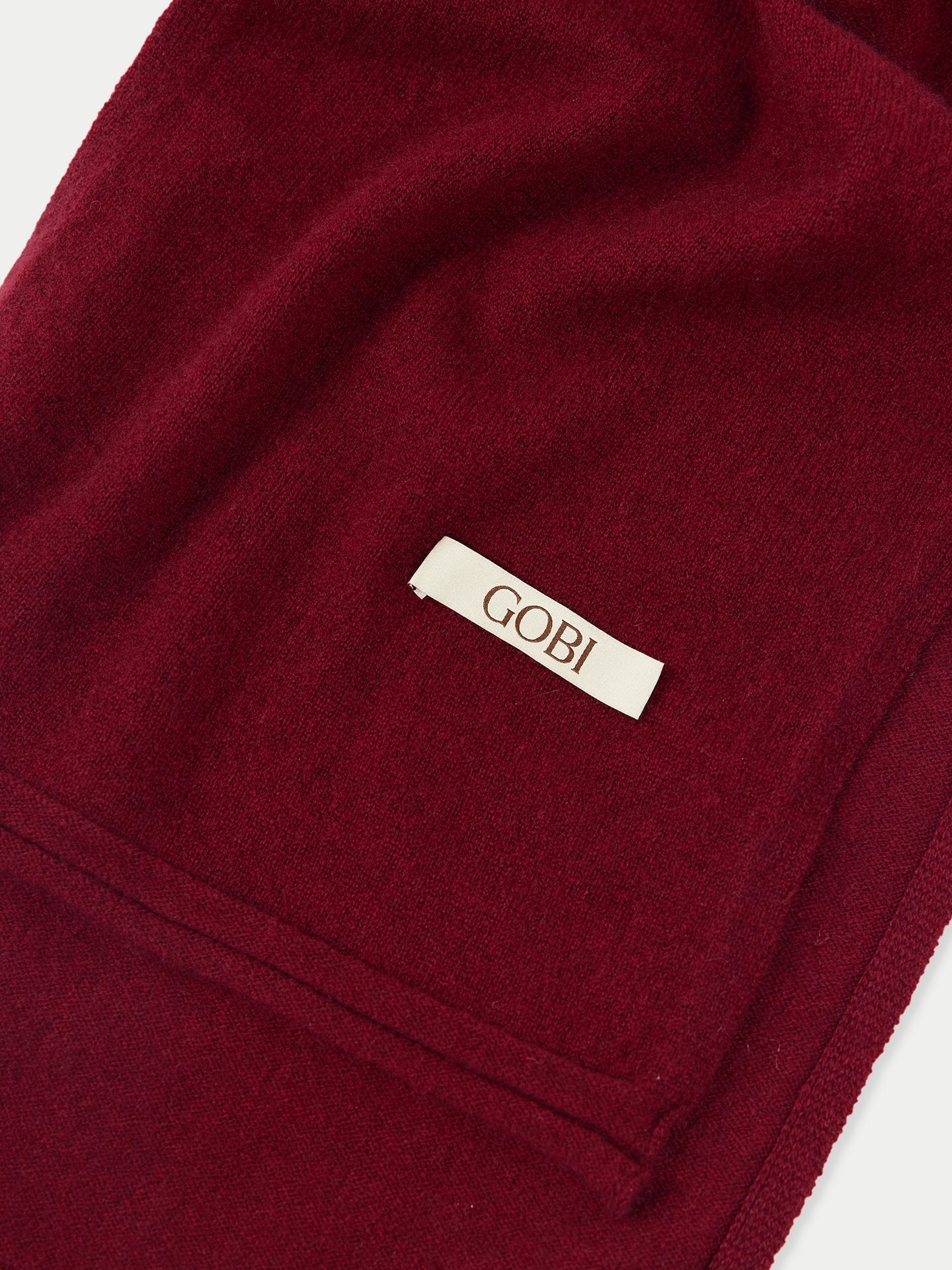 Unisex Cashmere Jersey Knit Scarf Bordeaux - Gobi Cashmere 