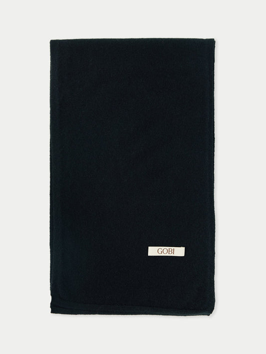 Unisex Cashmere Jersey Knit Scarf Black - Gobi Cashmere 