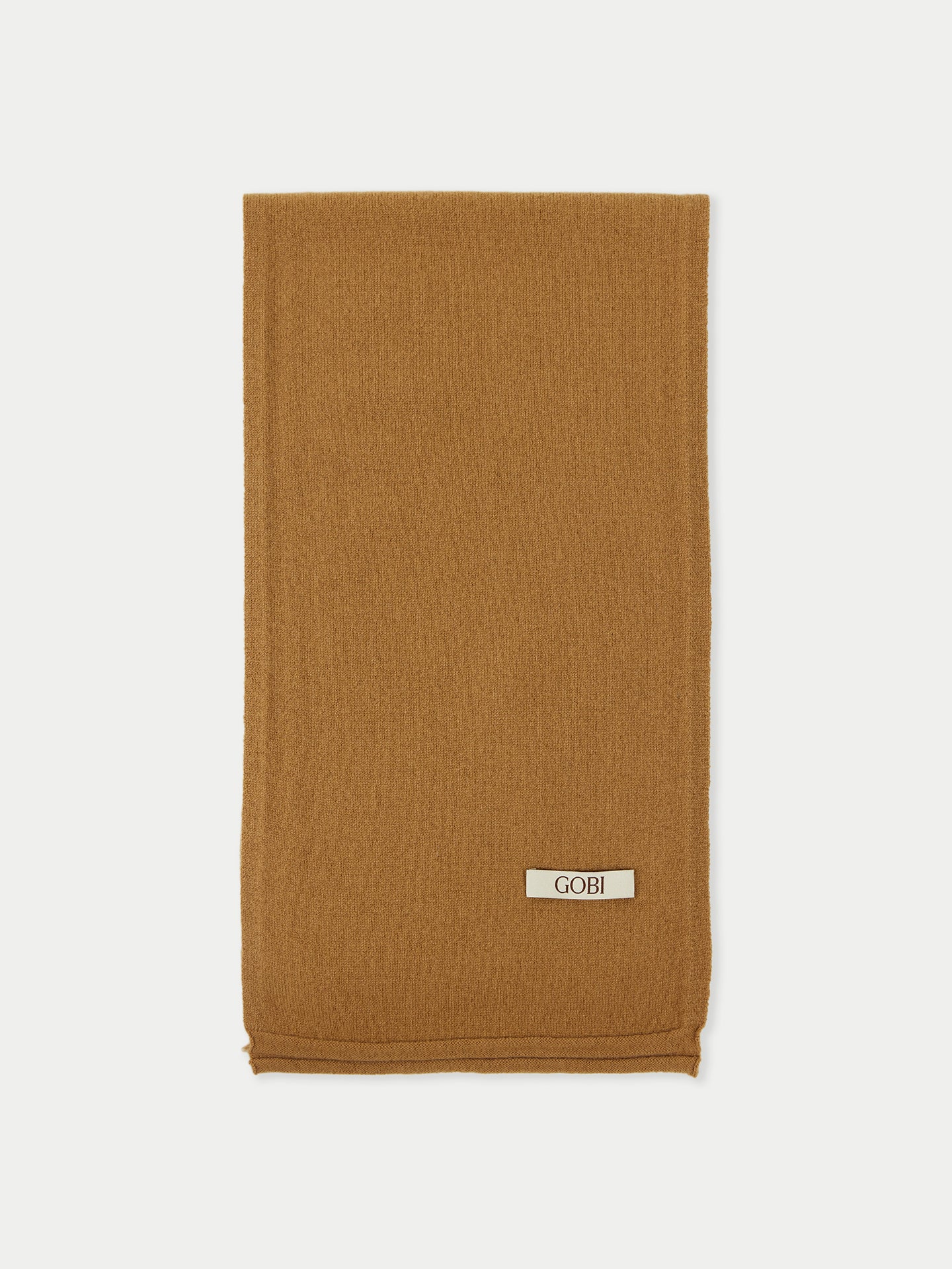 Unisex Cashmere Jersey Knit Scarf Almond - Gobi Cashmere 