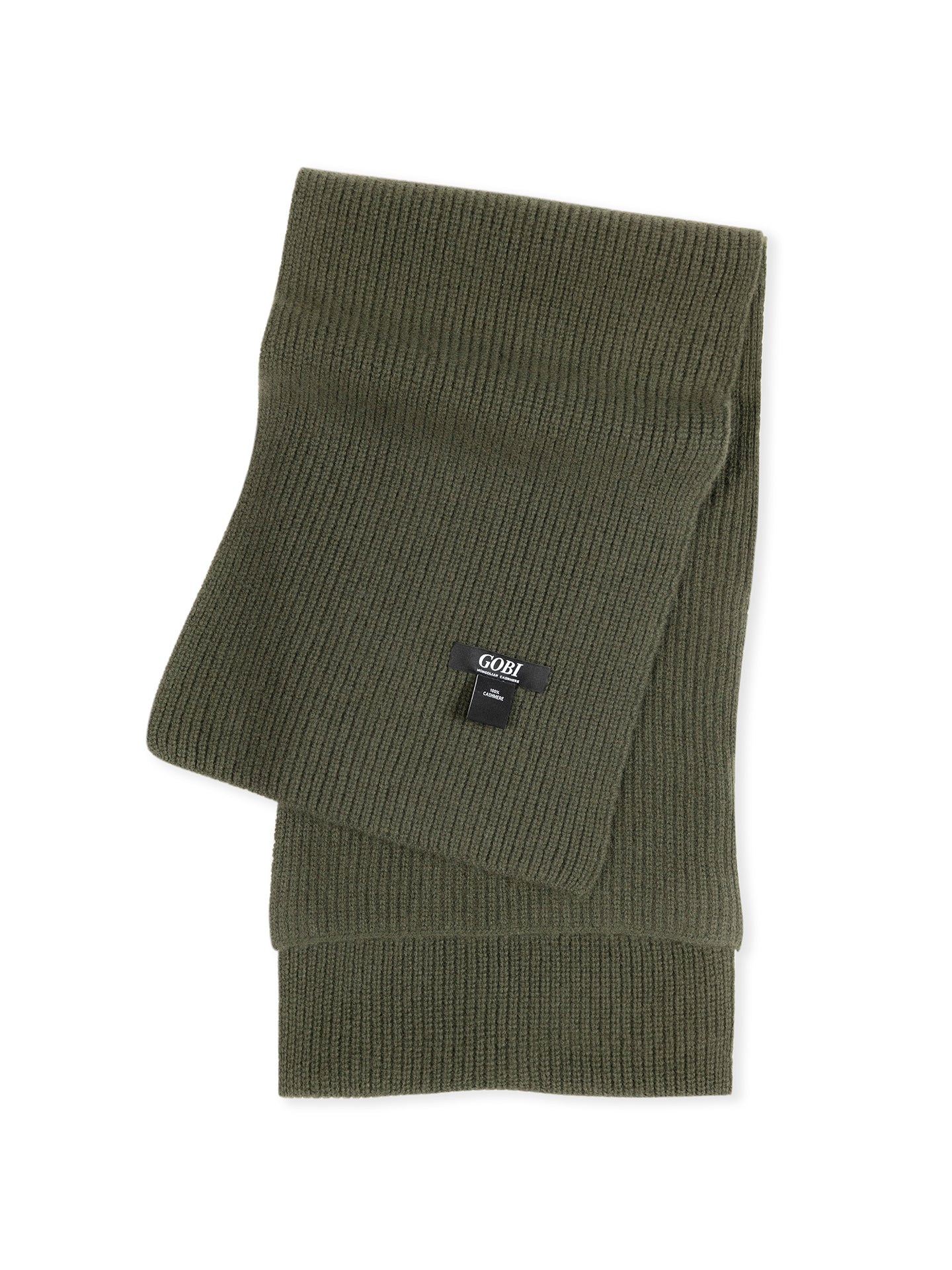 Unisex Cashmere Fisherman Knit Scarf Capulet Olive - Gobi Cashmere