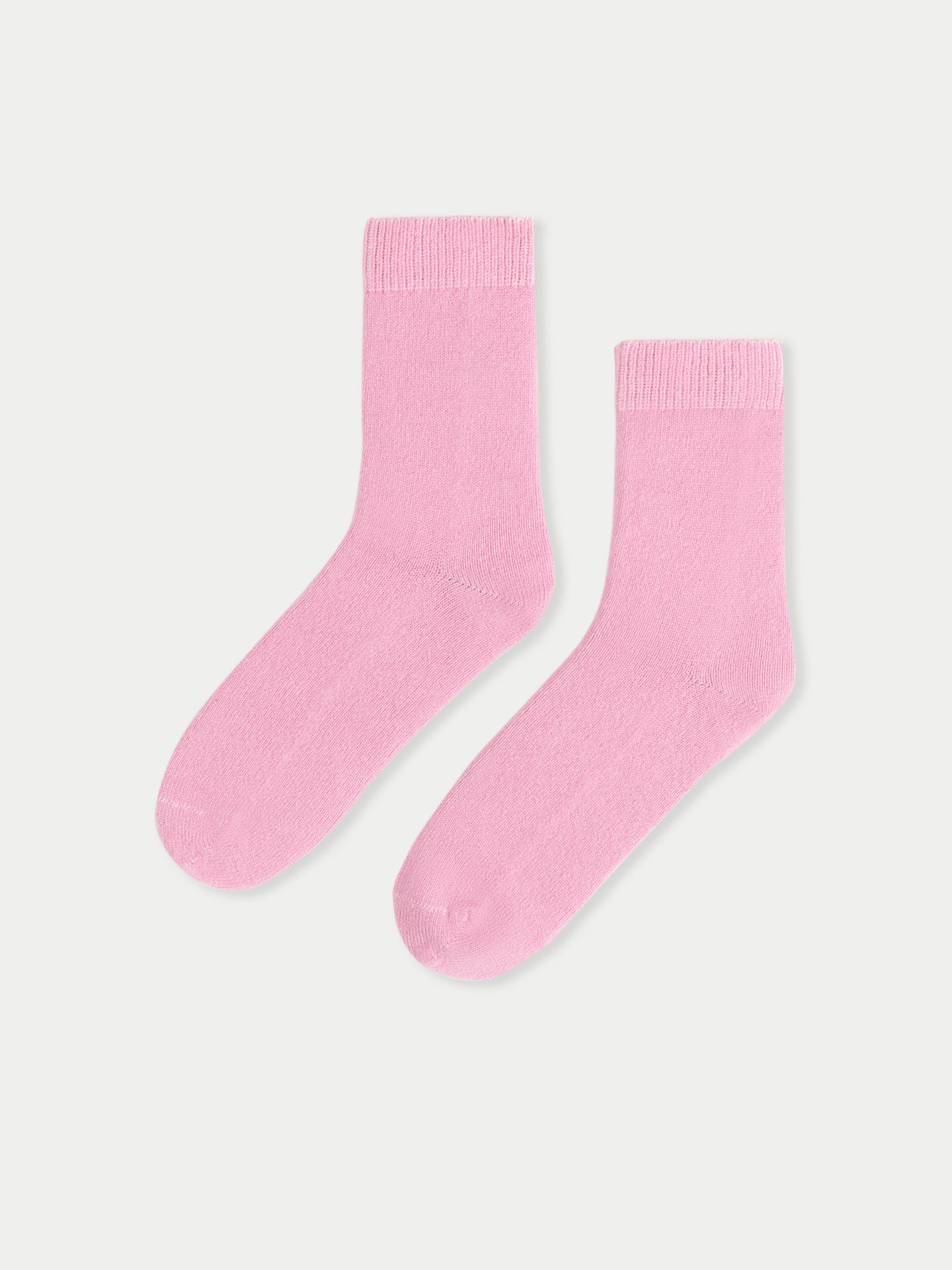 Unisex Cashmere Rib Knit Bed Socks Orchid Smoke - Gobi Cashmere