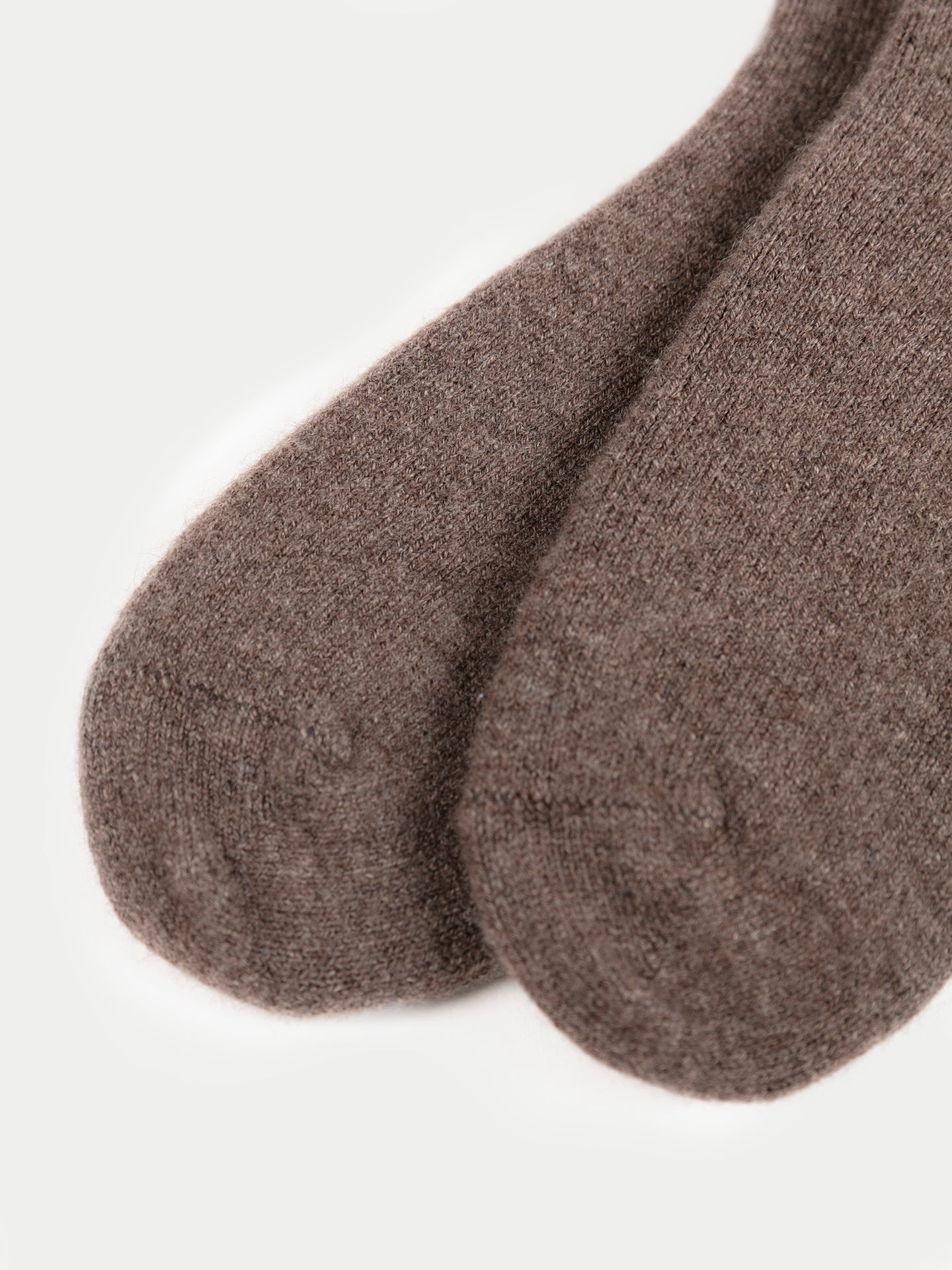 Unisex Cashmere Rib Knit Bed Socks Cocoa - Gobi Cashmere