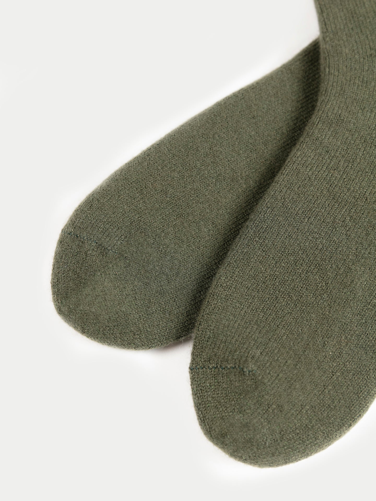 Unisex Cashmere Rib Knit Bed Socks Capulet Olive - Gobi Cashmere