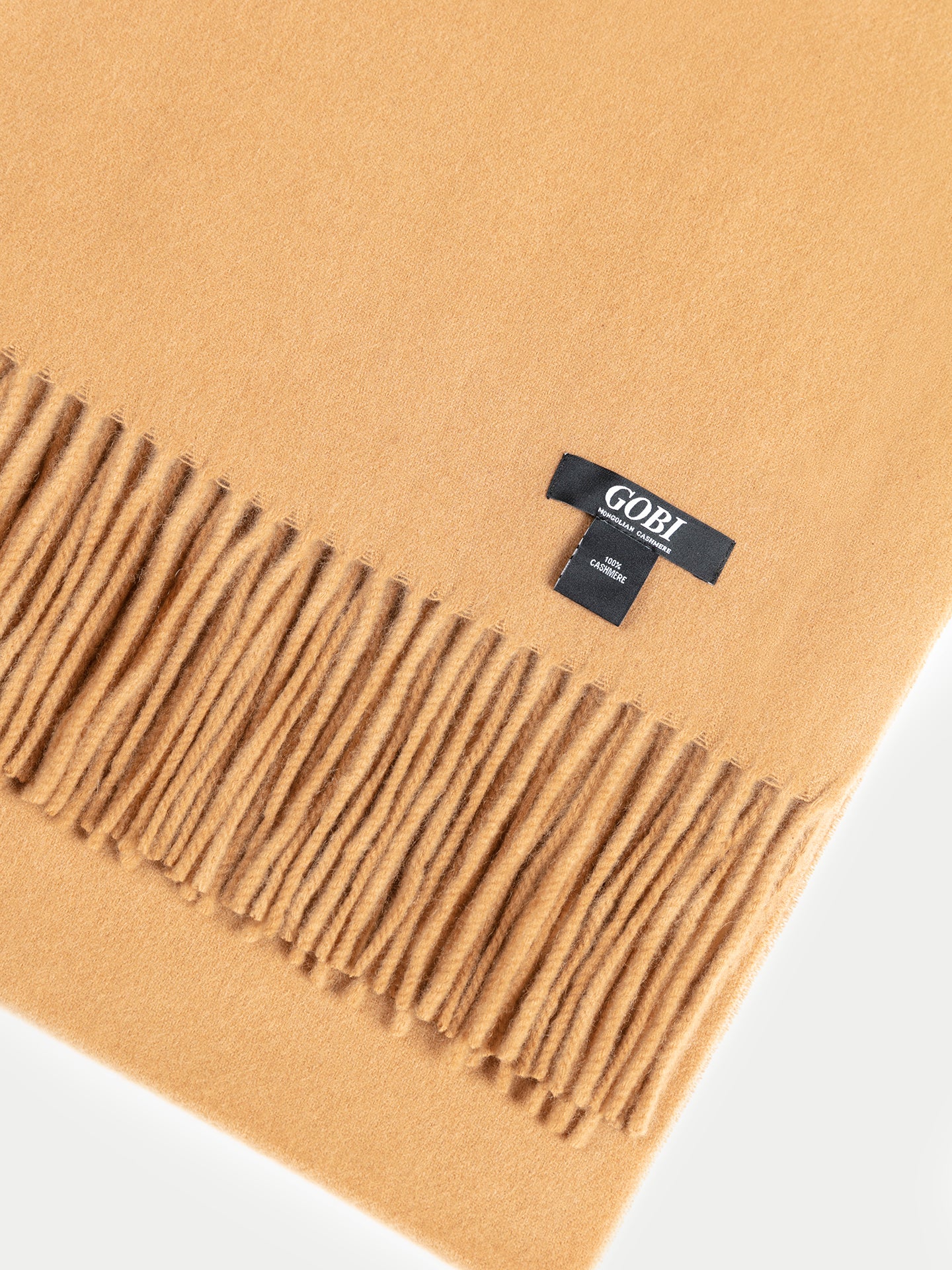 Unisex Cashmere Oversized Woven Scarf Almond - Gobi Cashmere