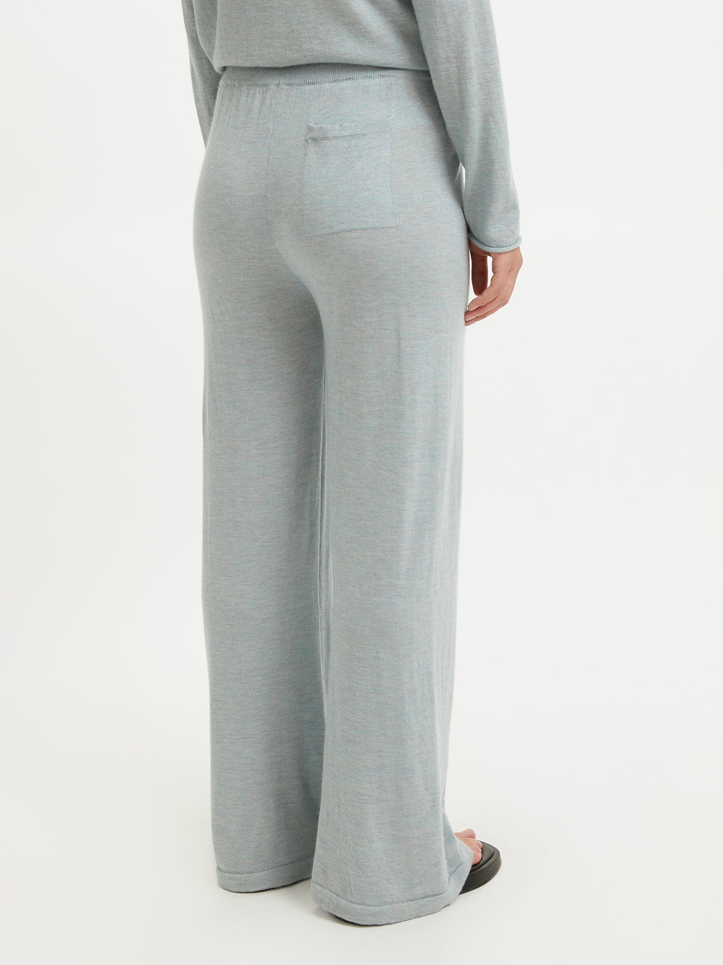 Women's Silk Cashmere Wide Leg Pants Abyss - Gobi Cashmere