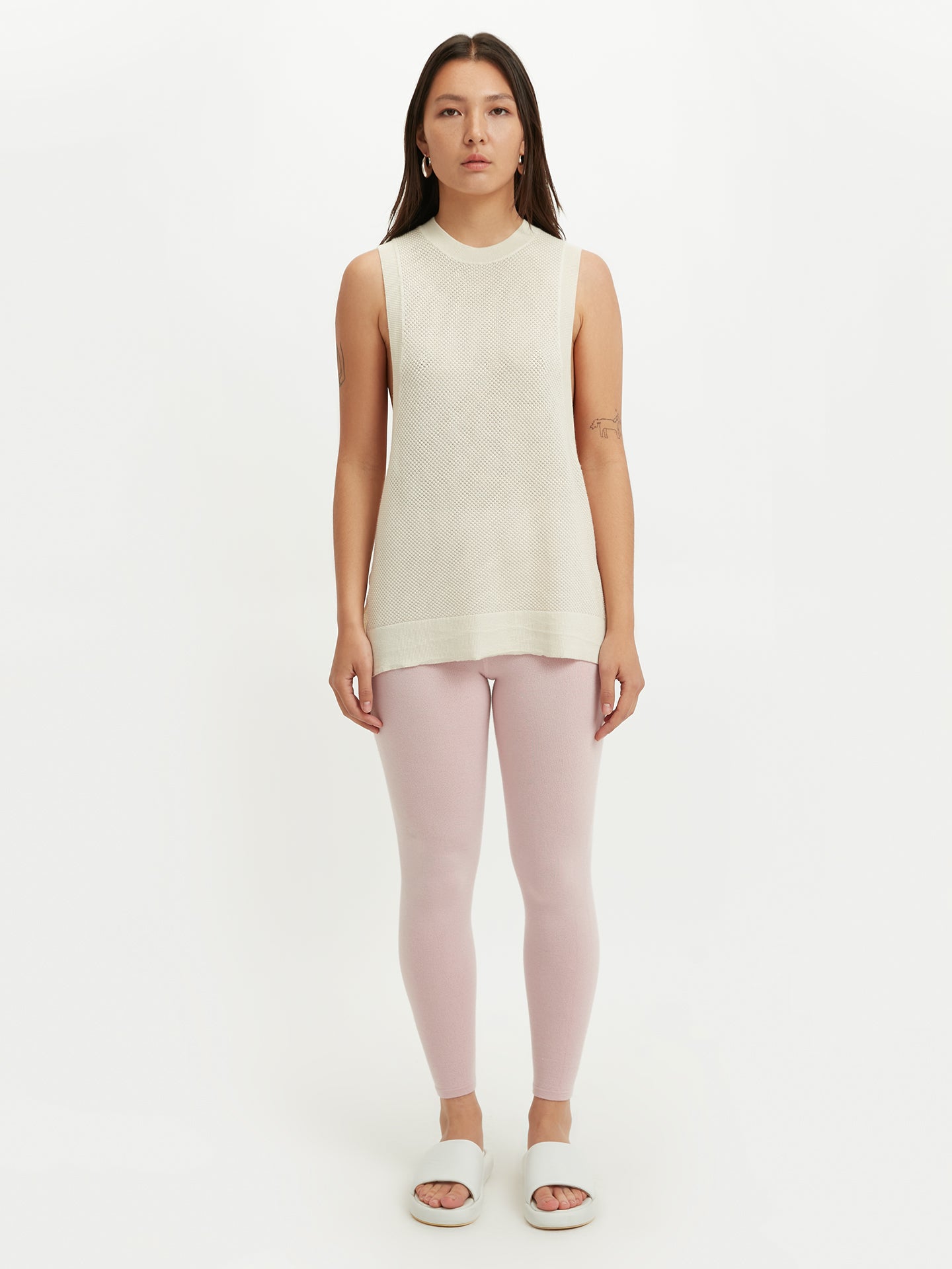 Women's Silk Cashmere Leggings Powder Pink - Gobi Cashmere