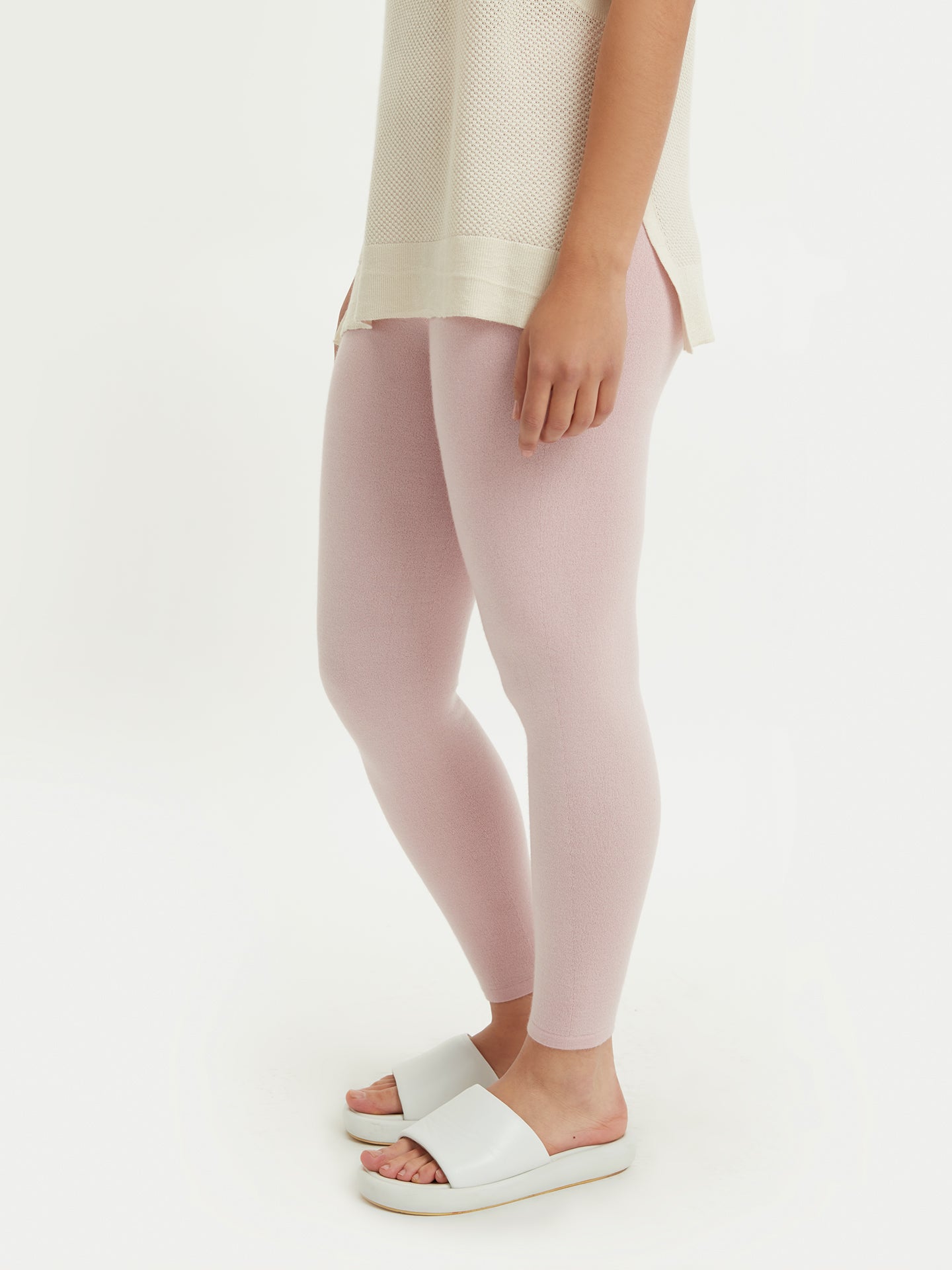 Women's Silk Cashmere Leggings Powder Pink - Gobi Cashmere