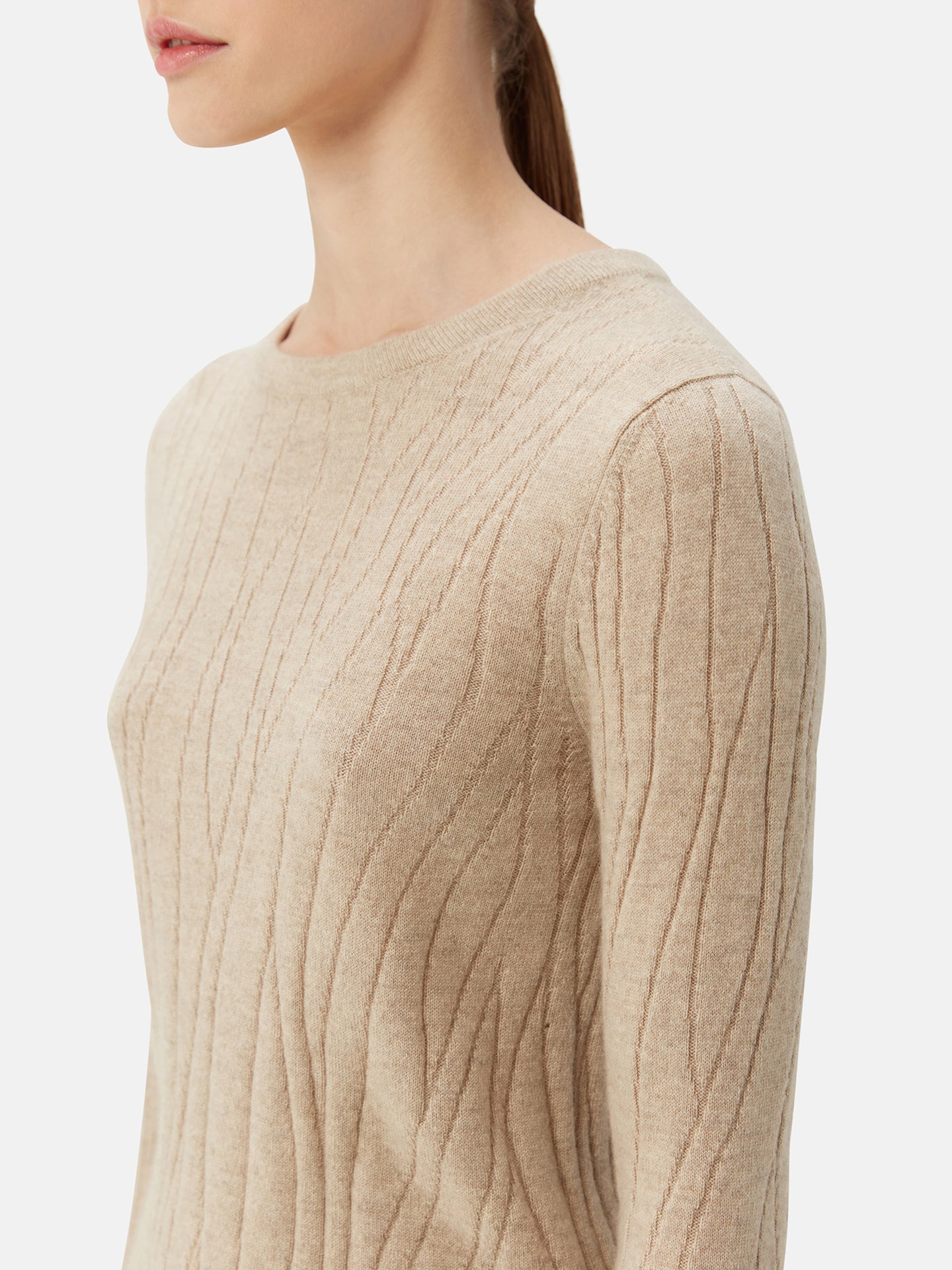 Women's Organic Colour Cashmere Crewneck Sweater Warm Grey - Gobi Cashmere