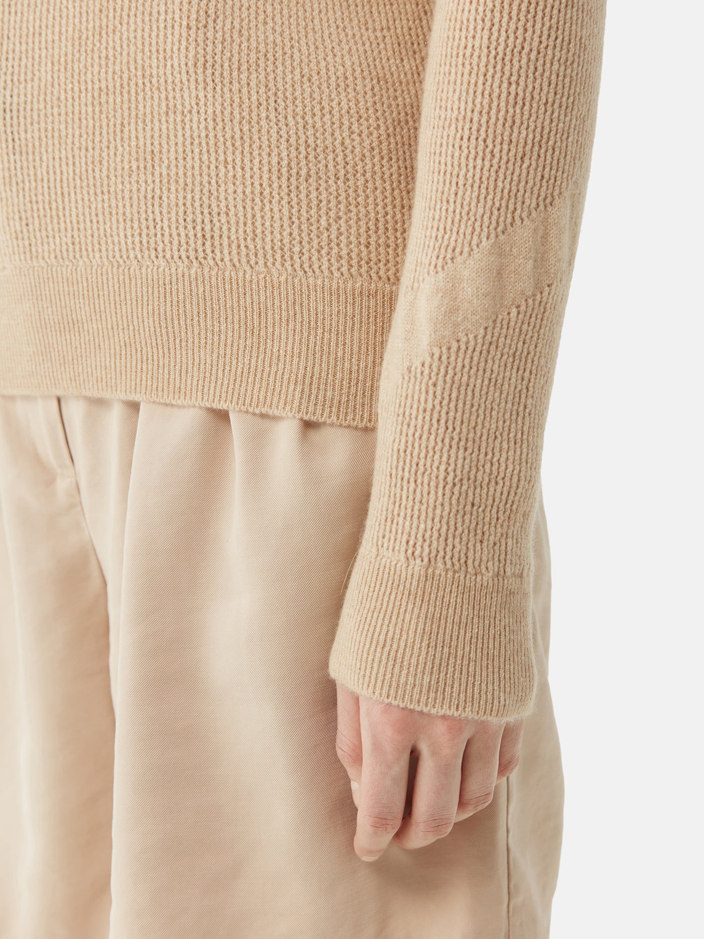 Women's Organic Colour Lightweight Cashmere Crewneck Sweater Beige - Gobi Cashmere