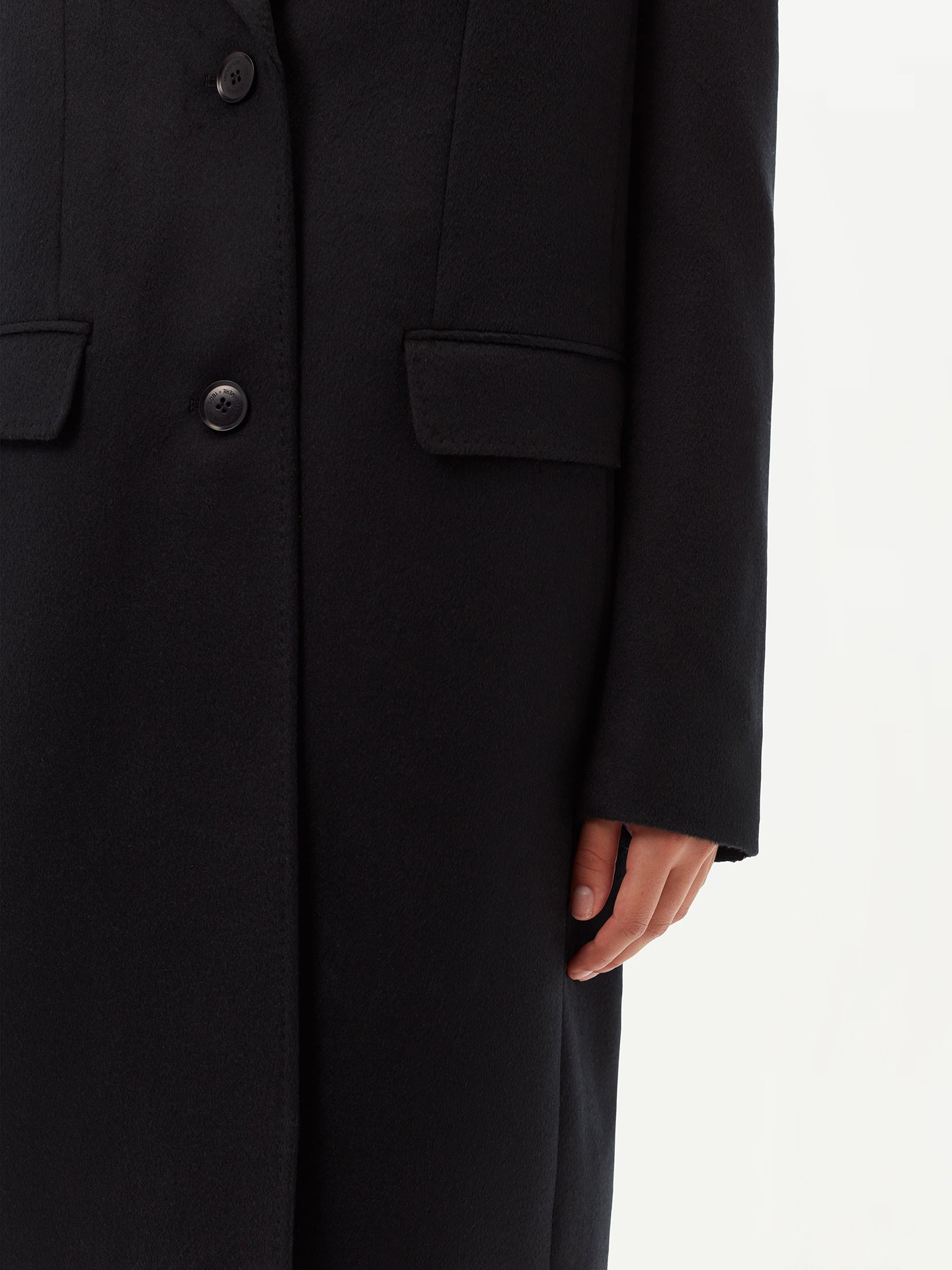Cashmere frakke med revers med indhak