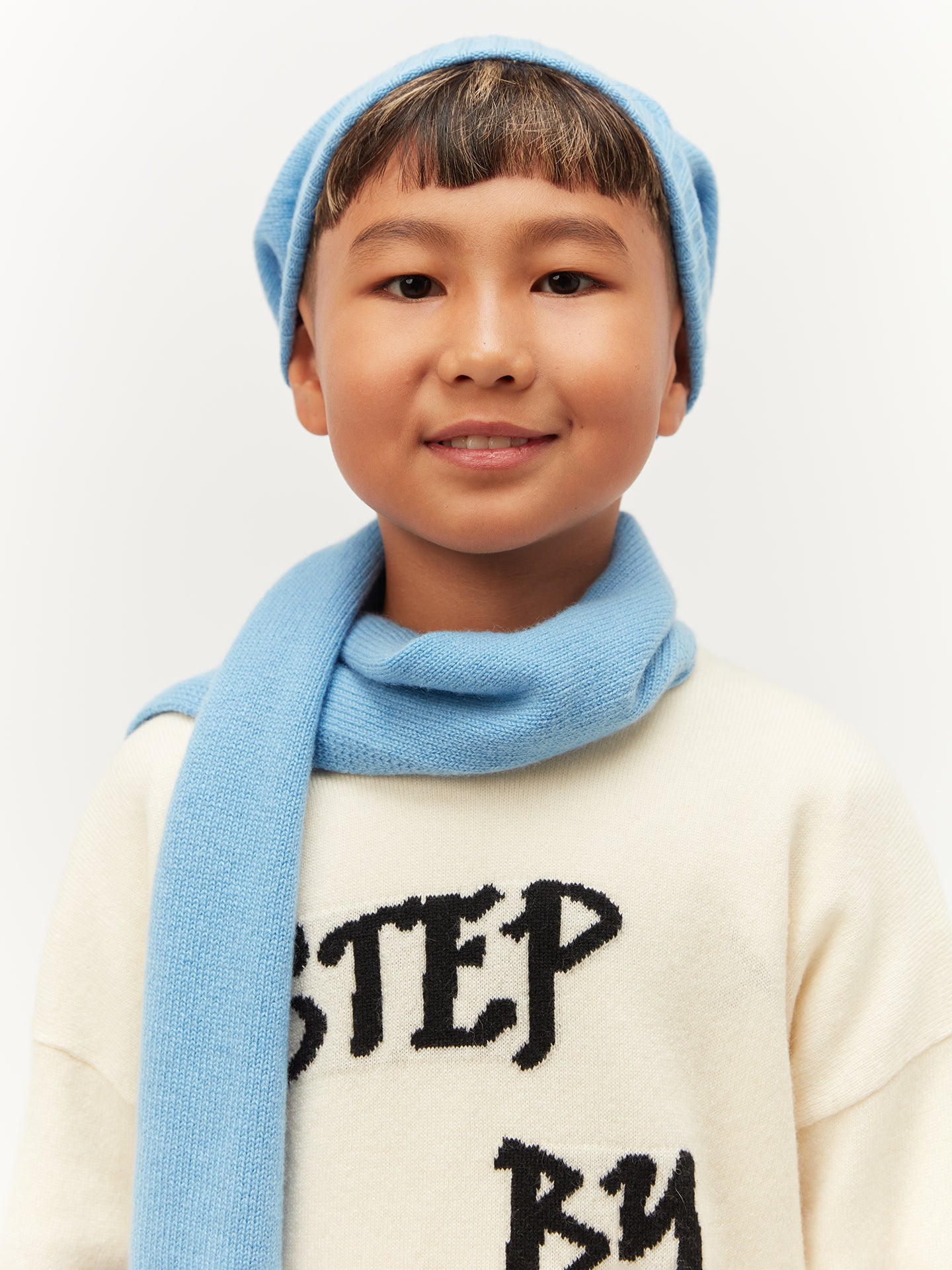 Kids Cashmere Beanie Azure Blue - Gobi Cashmere