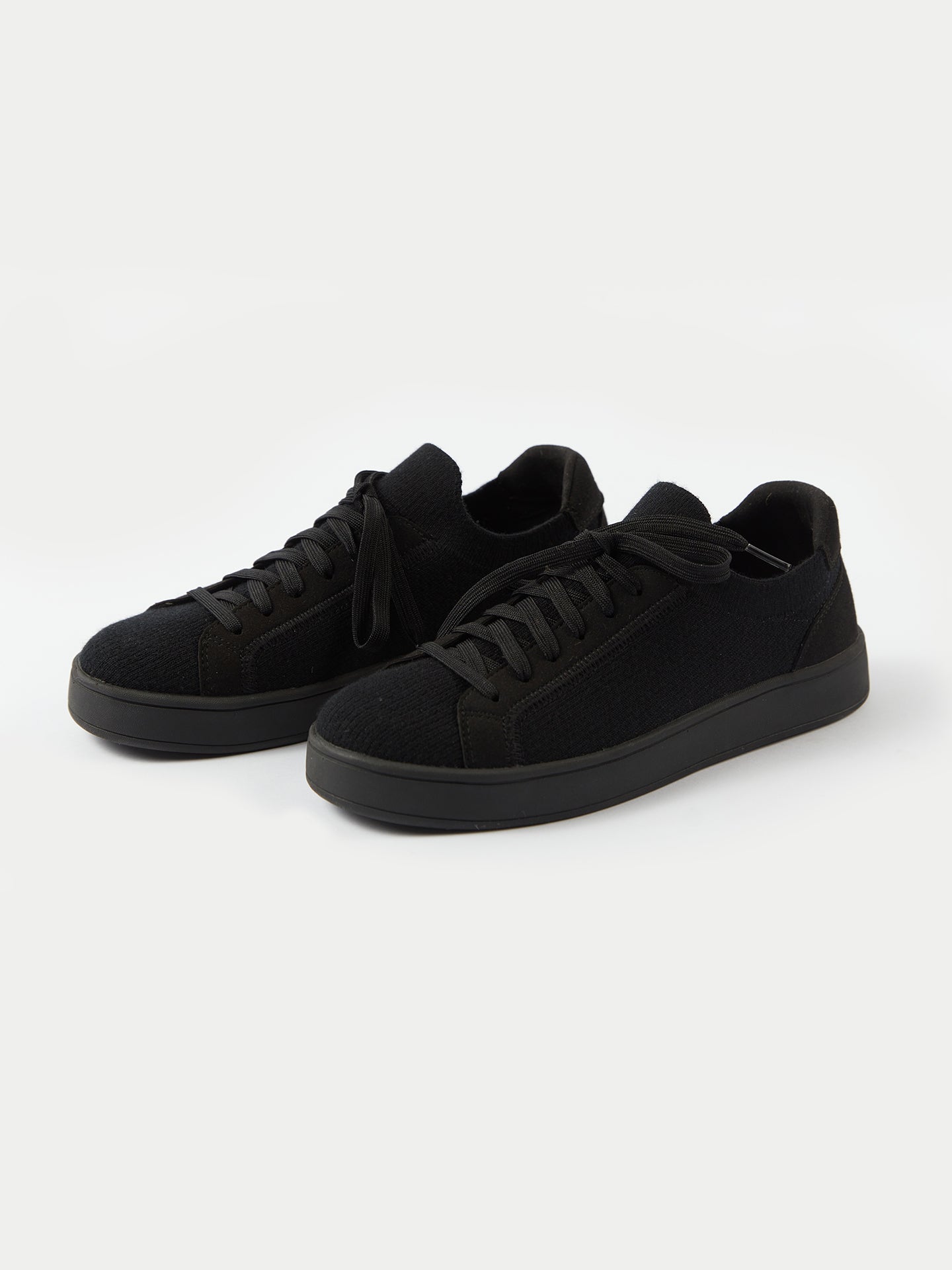 Unisex Mercerized Wool Cashmere Knitted Sneakers Black - Gobi Cashmere