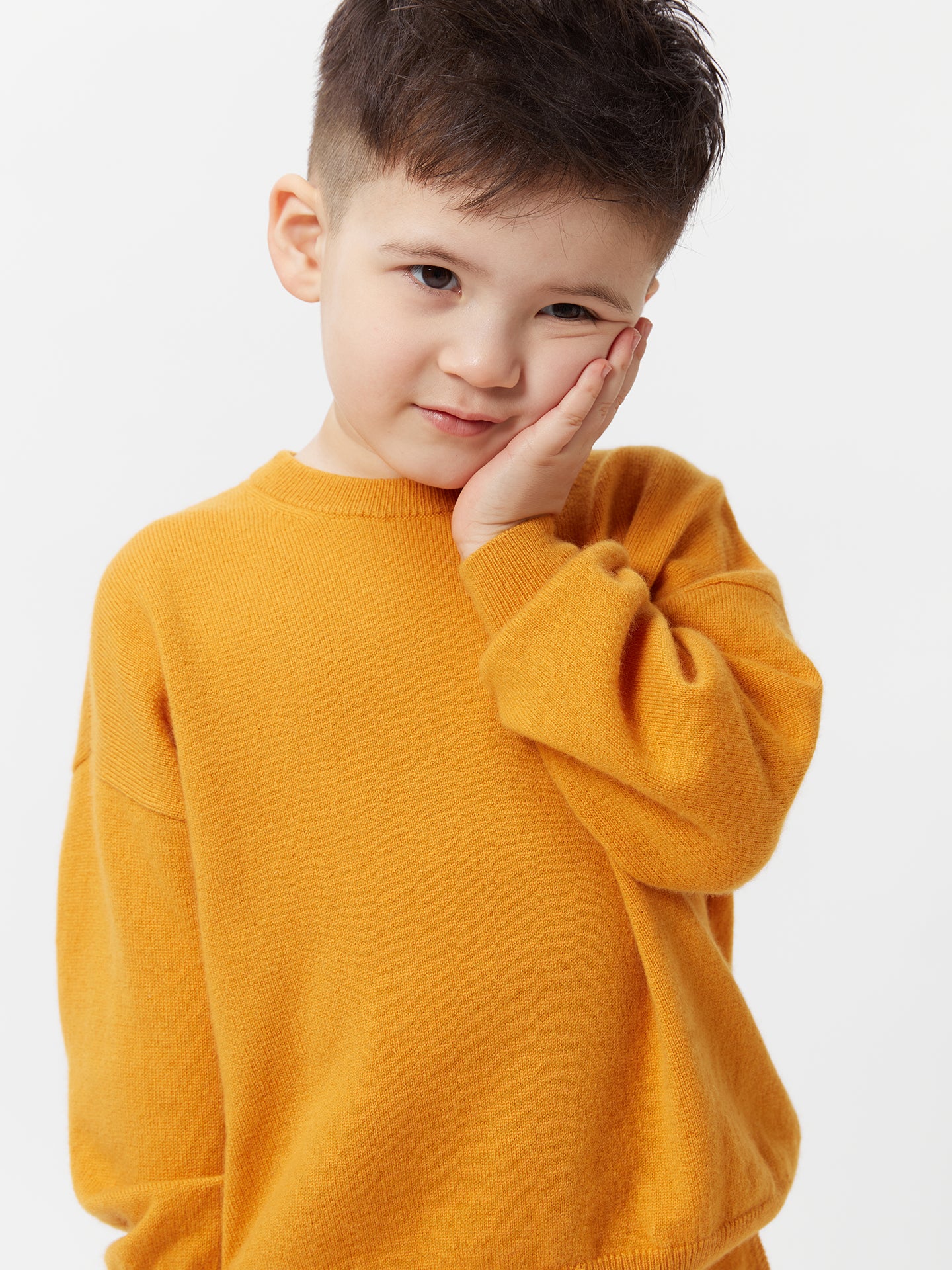 Kids Cashmere Crew Neck Sweater Daffodil - Gobi Cashmere