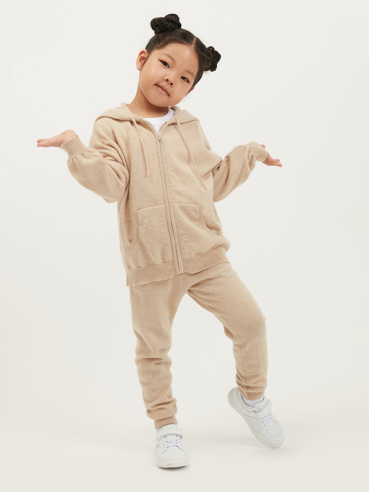 Organická barva Kašmírové pletené dětské kalhoty