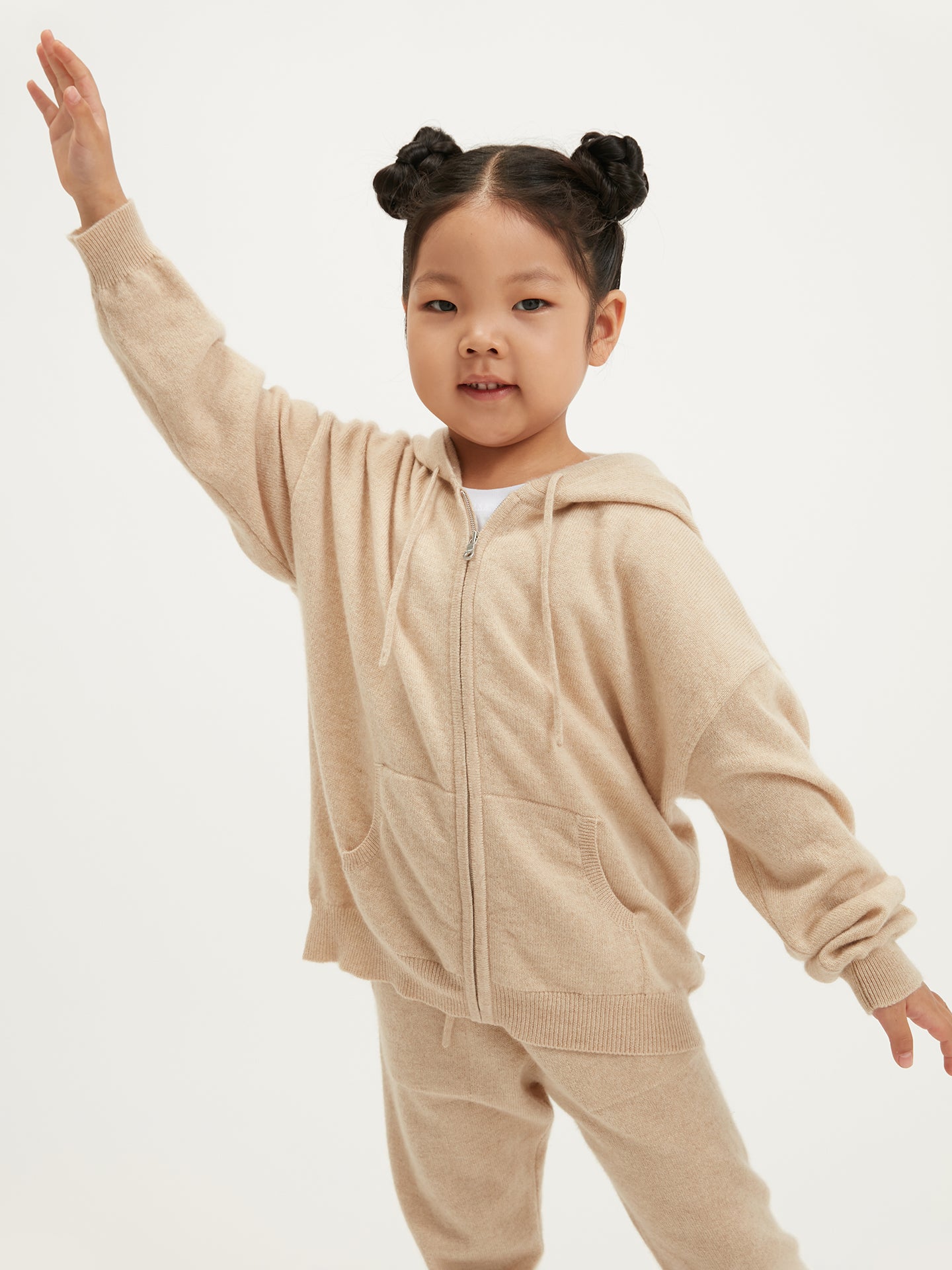 Organická barva Kašmírové pletené dětské kalhoty