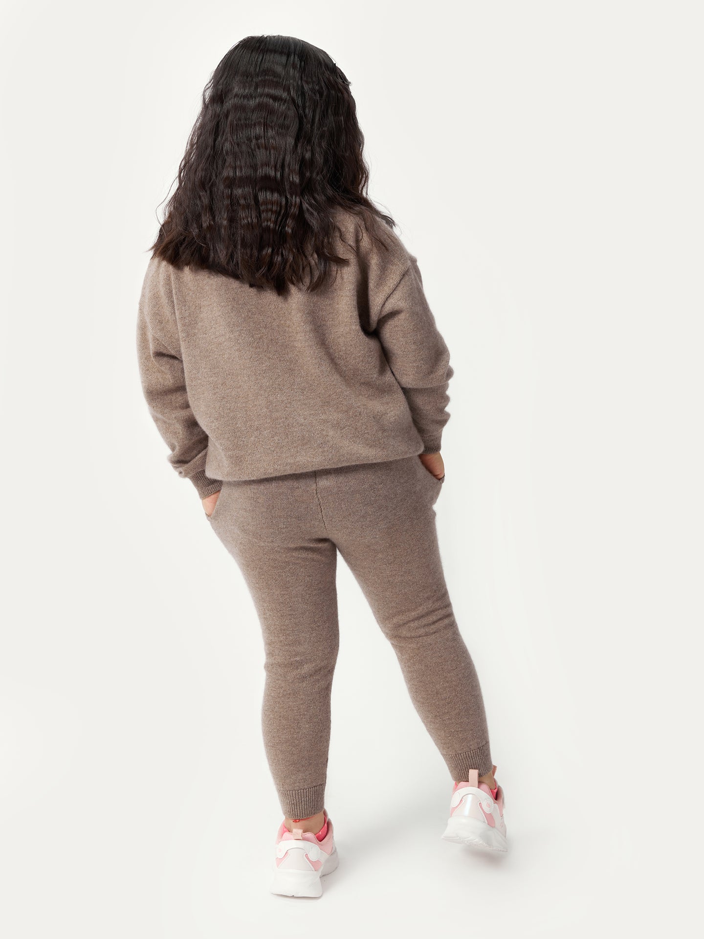 Kids Organic Cashmere Track Pants Taupe - Gobi Cashmere