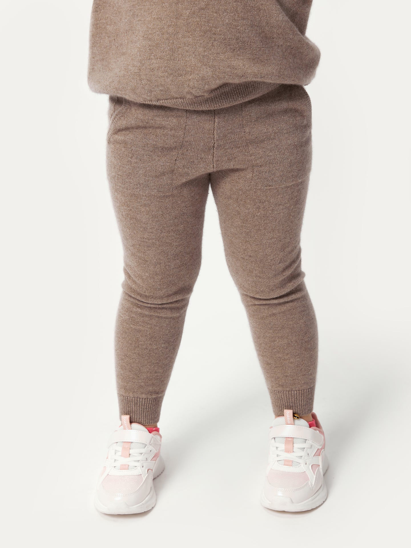 Kids Organic Cashmere Track Pants Taupe - Gobi Cashmere