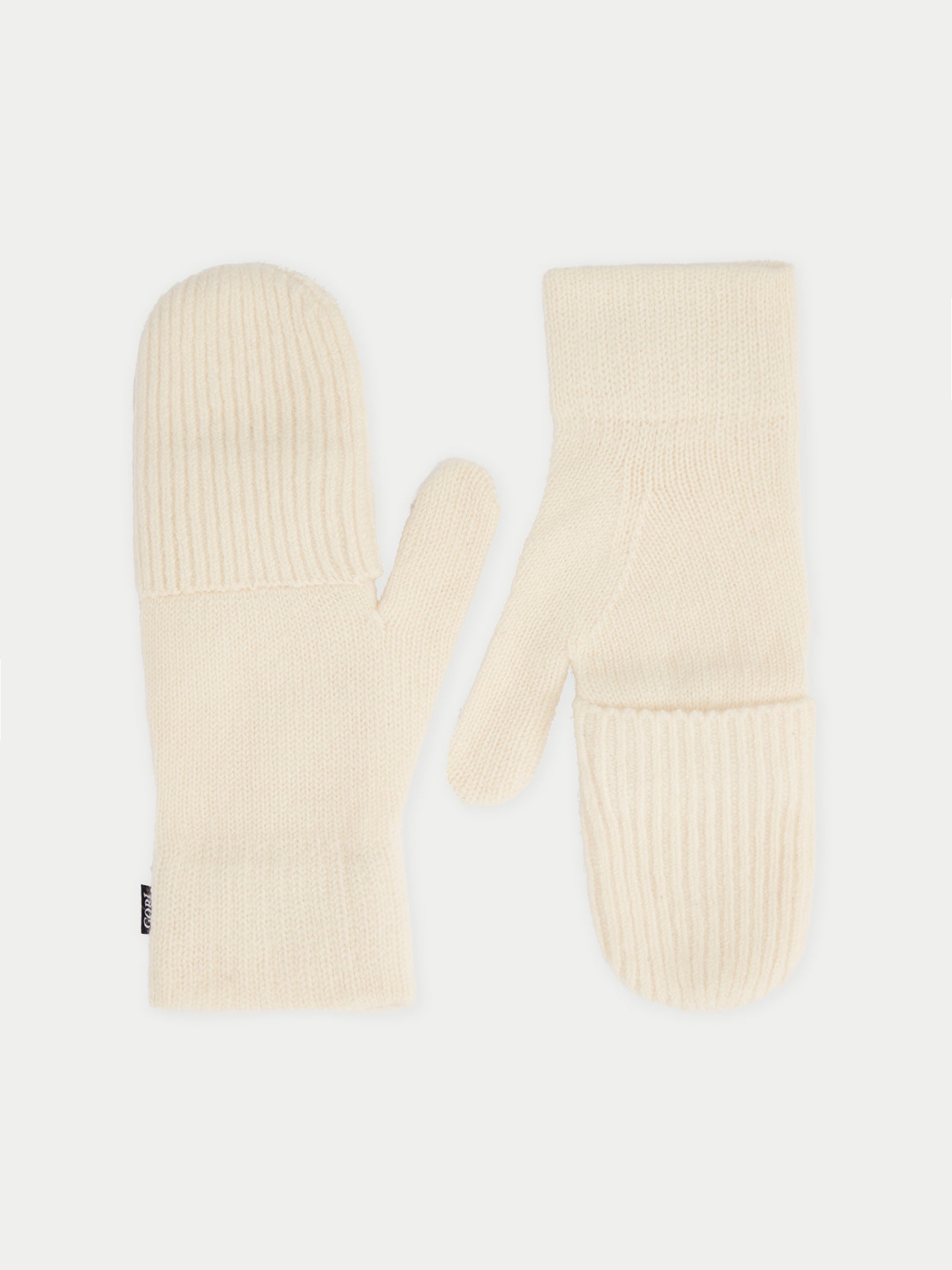 Women's Cashmere Fingerless Gloves with Flap White - Gobi Cashmere